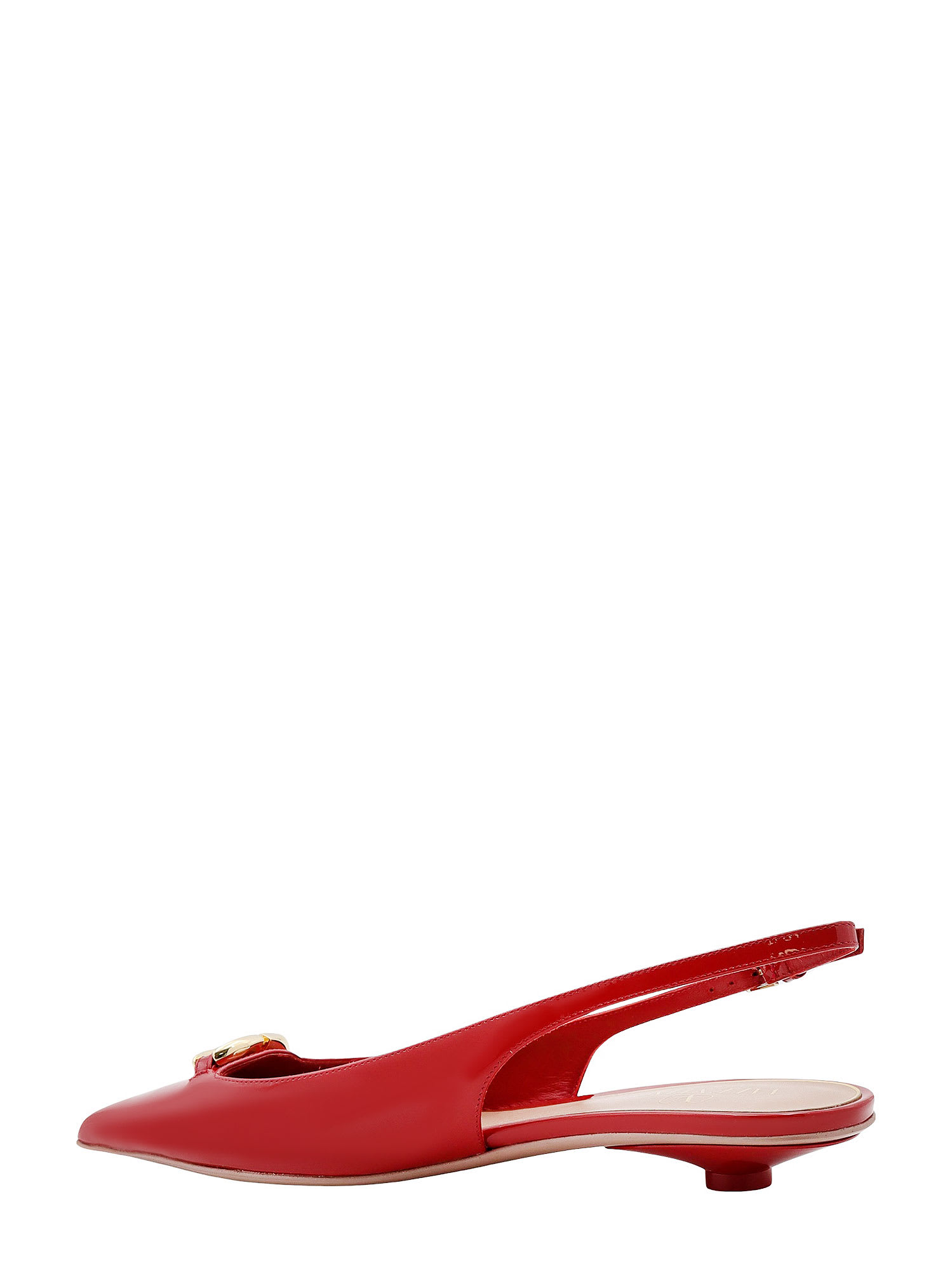 Valentino Patent Leather Slingback With Vlogo Signature Detail In Red