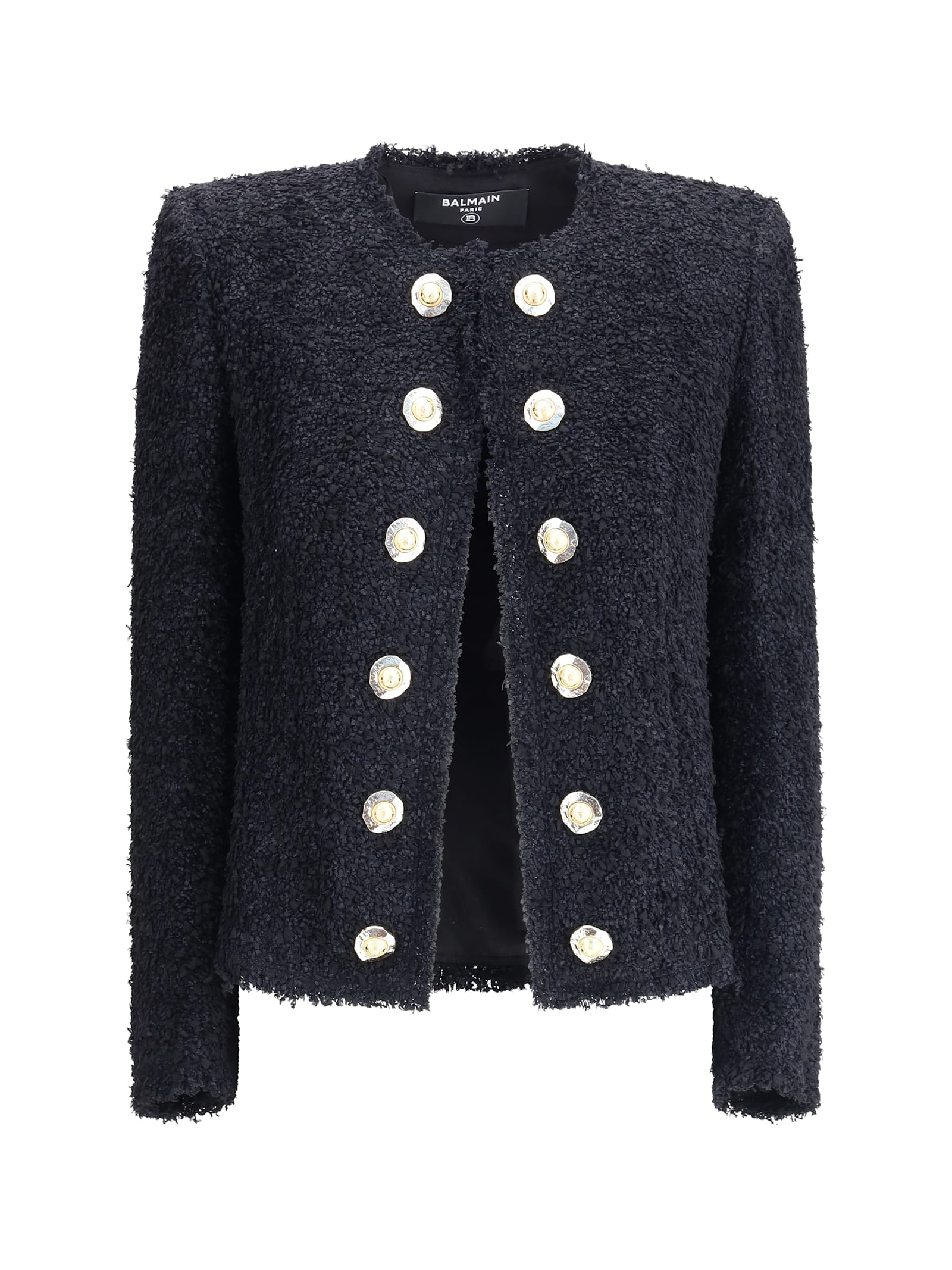 Balmain Tweed Spencer Jacket In Black