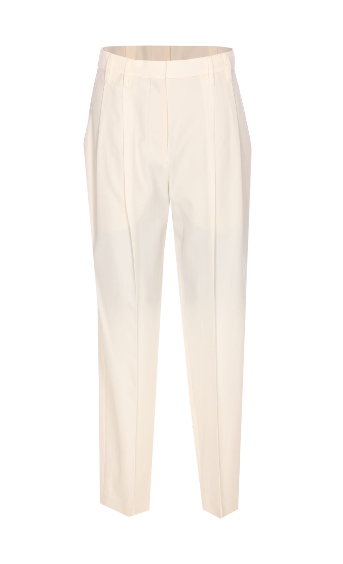 Brunello Cucinelli Pleated Canvas Twill Tailored Pants In Neutral