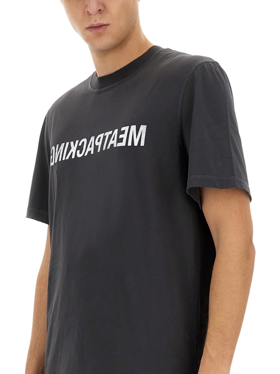 Helmut Lang Graphic Print Crew Neck T-shirt In Black