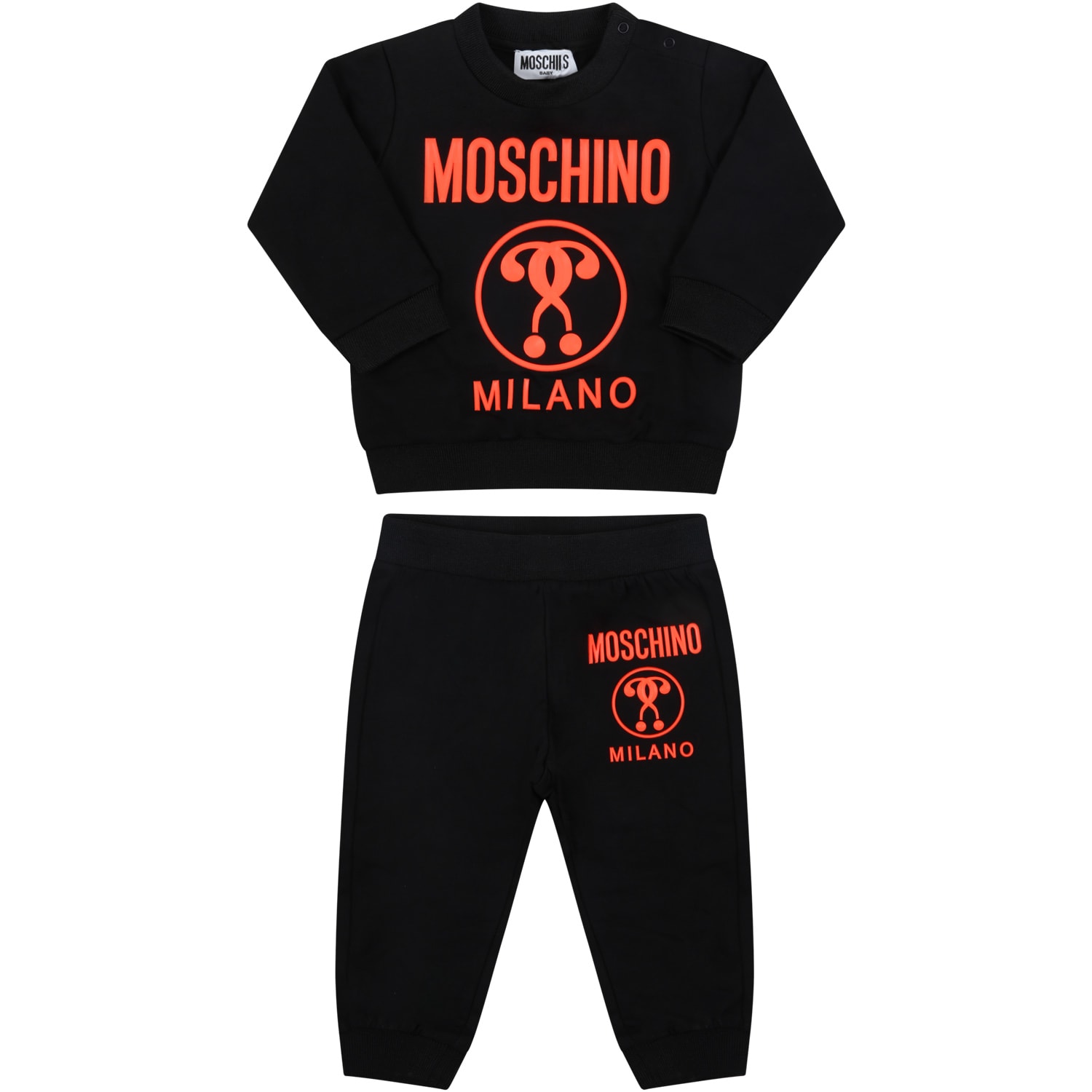 Moschino Black Tracksuit For Baby Kids With Logo