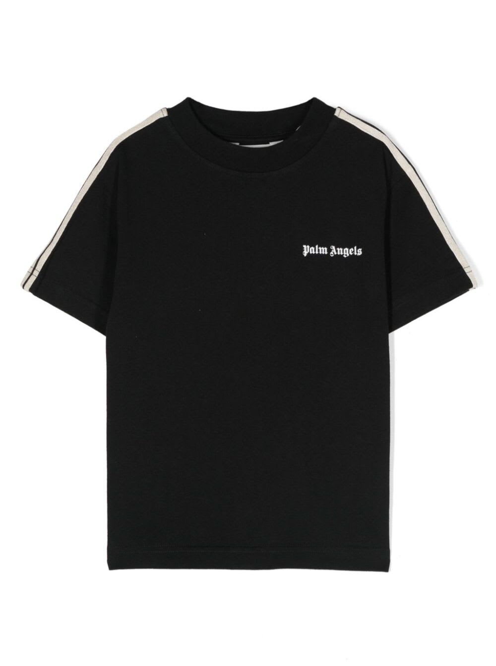 Palm Angels Logo Track Regular T-shirt Black White