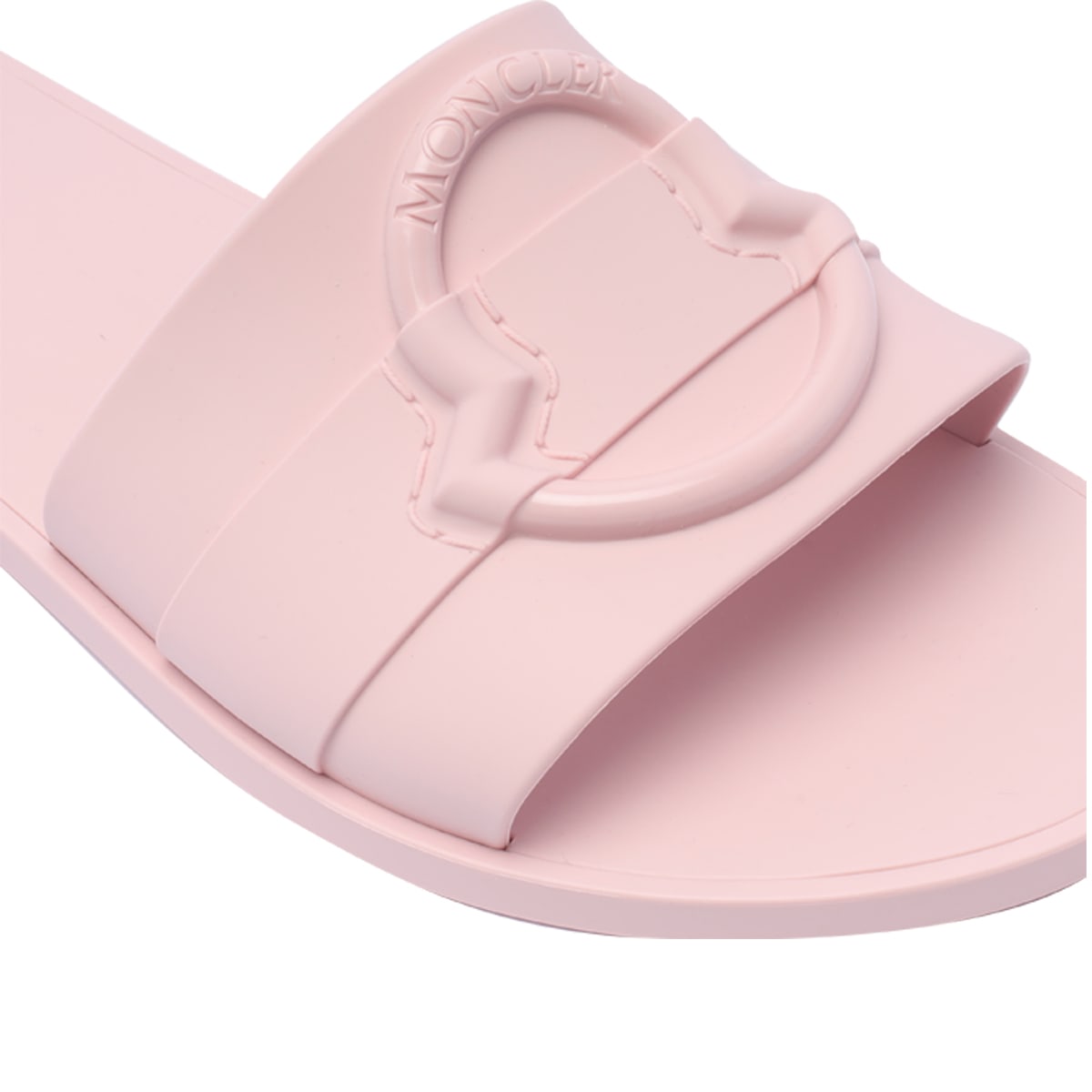Shop Moncler Slide Sandals In Pink