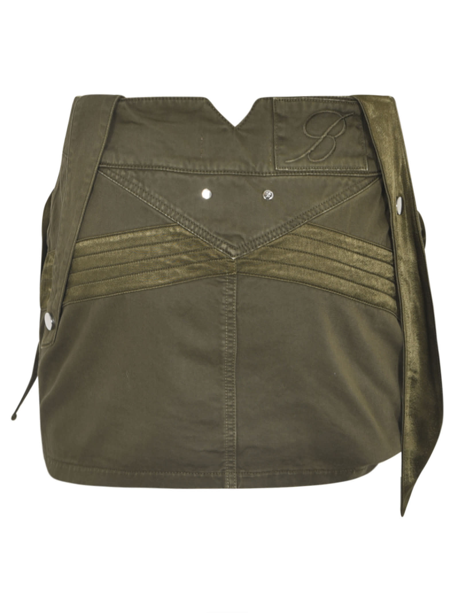 Shop Blumarine Pocket Detail Skirt In Military