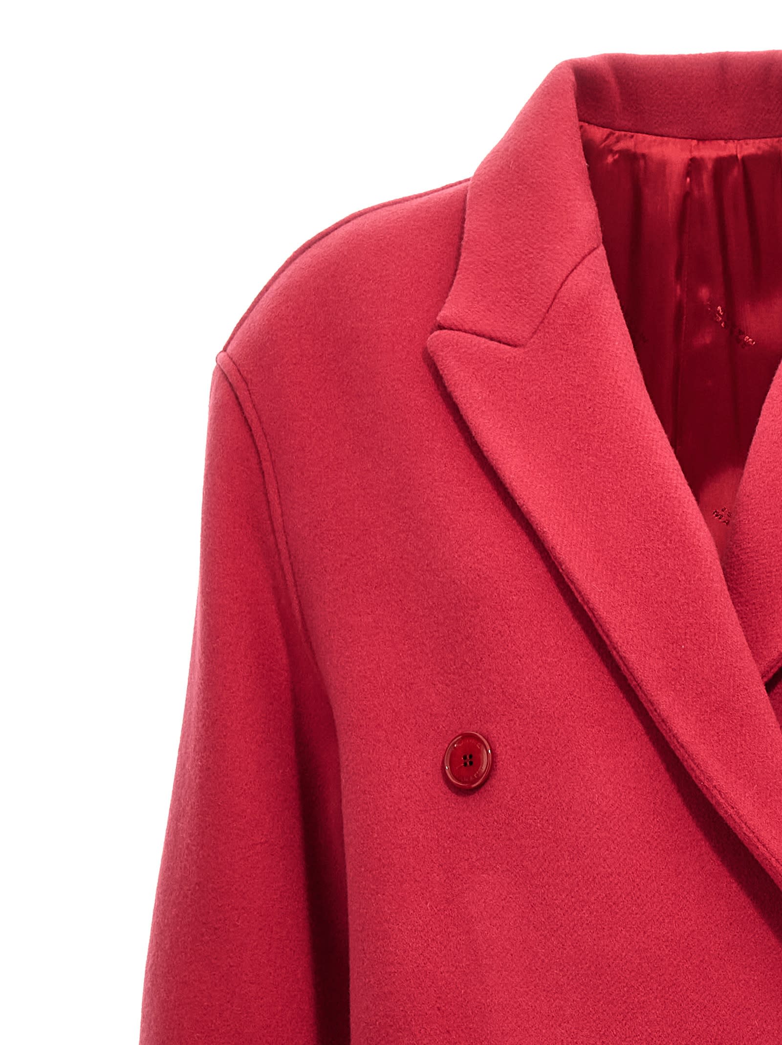 Isabel Marant Theodore Double-breasted Wool Blend Coat In Fuchsia