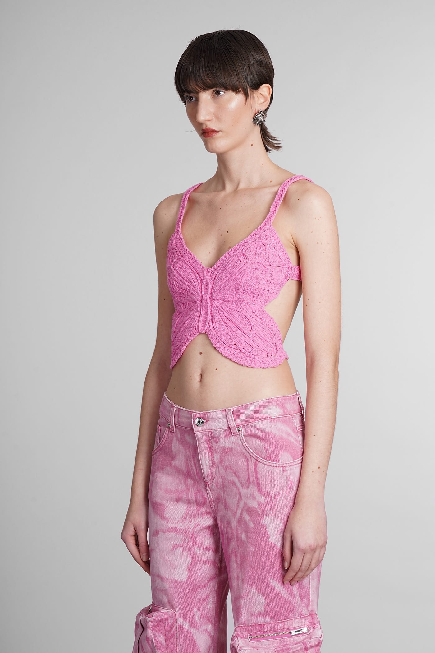 Shop Blumarine Topwear In Rose-pink Cotton