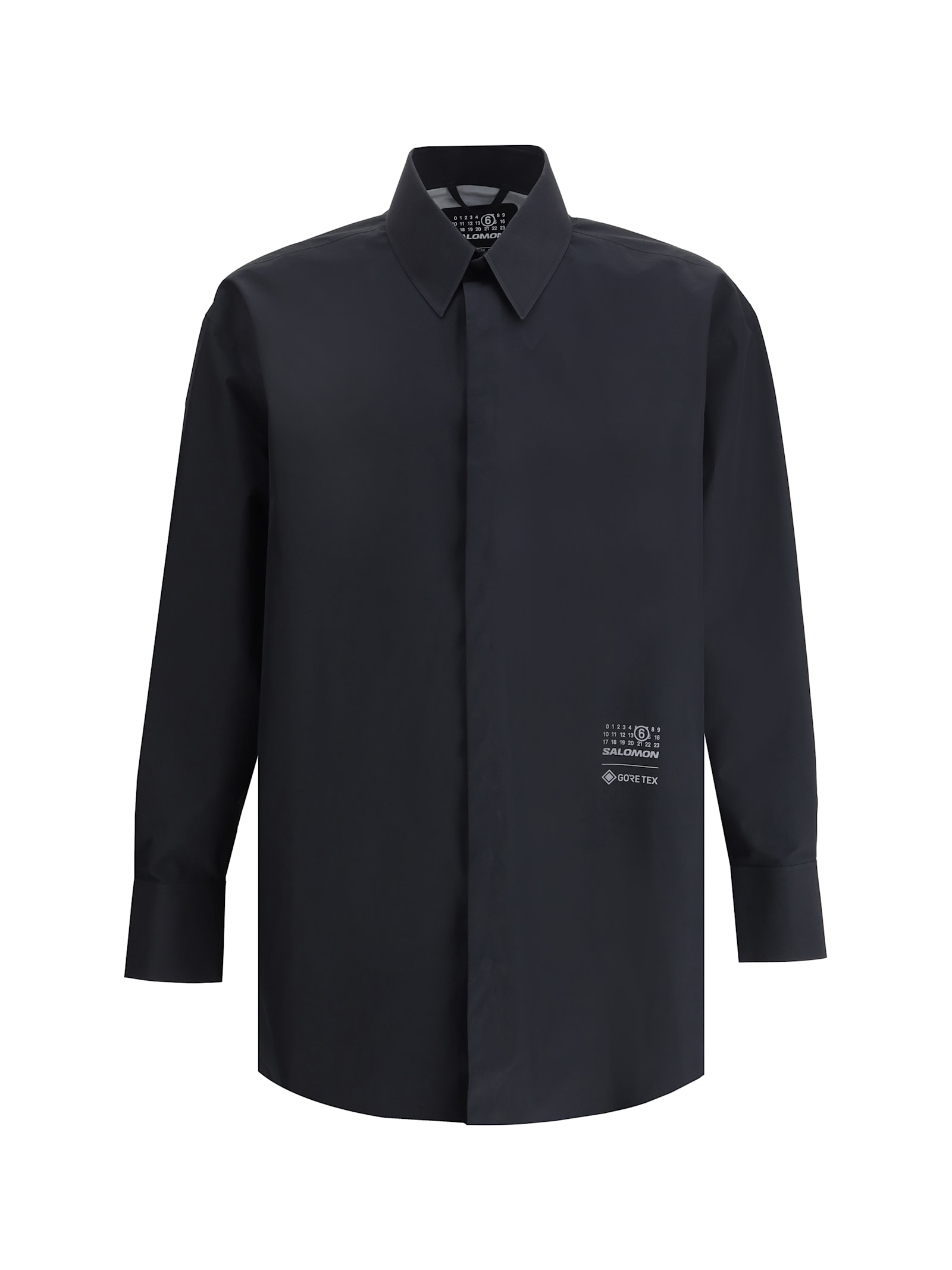 Mm6 Maison Margiela Black Salomon Edition Long Sleeve Shirt In Deep Black