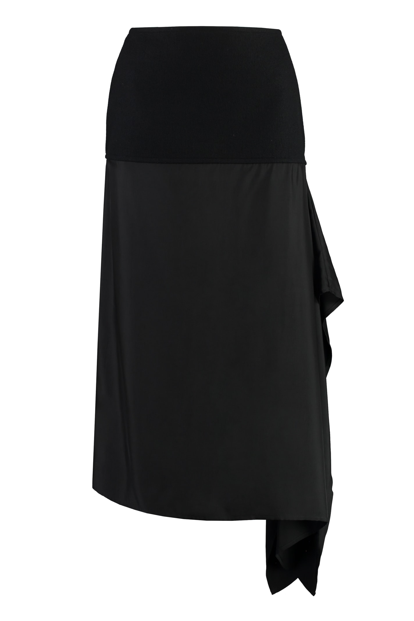 Shop Jil Sander Asymmetric Skirt In Black