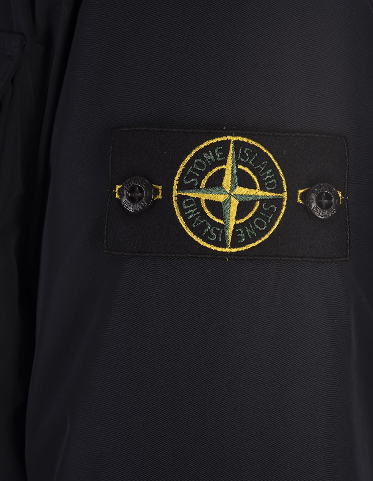 Shop Stone Island Navy Blue Field Jacket In Micro Twill