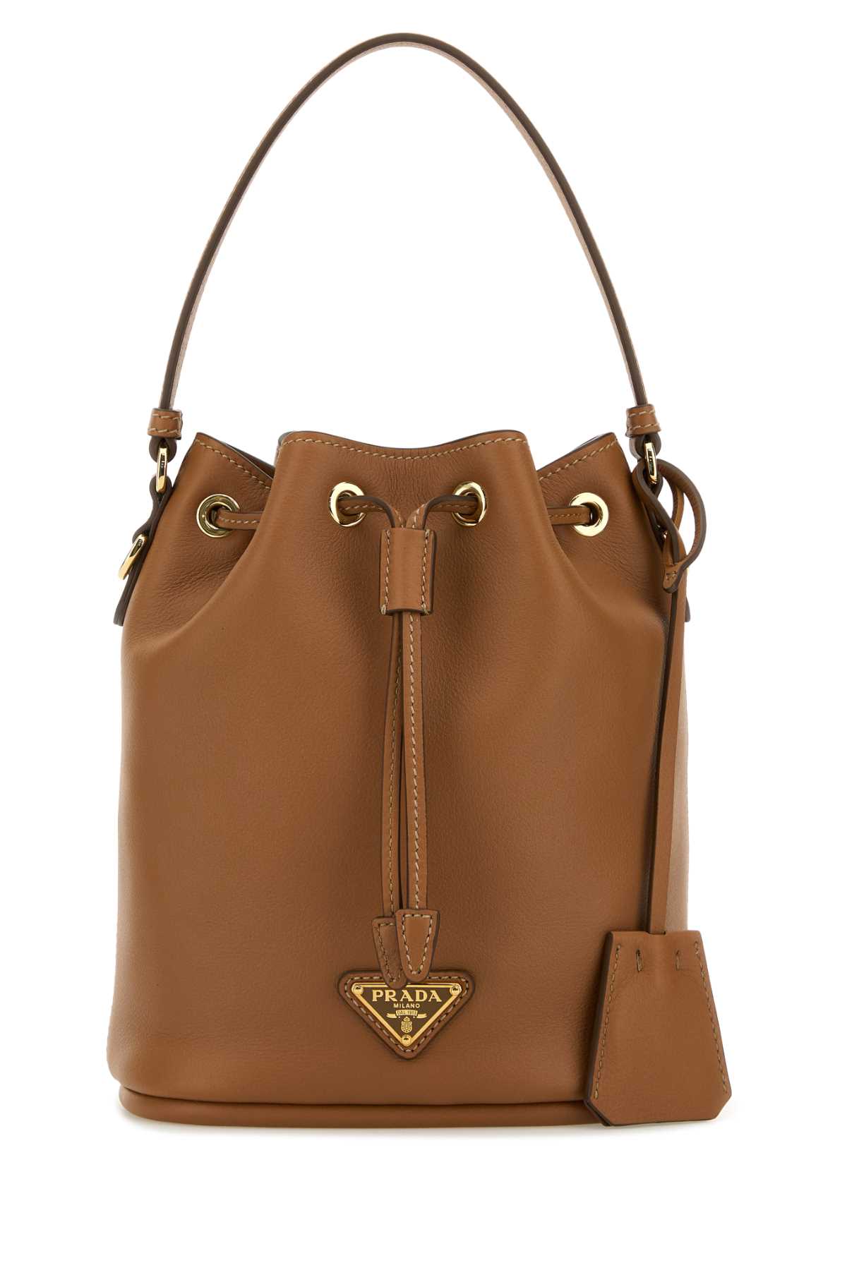 Shop Prada Caramel Leather Re-edition 1978 Bucket Bag In Caramel 0