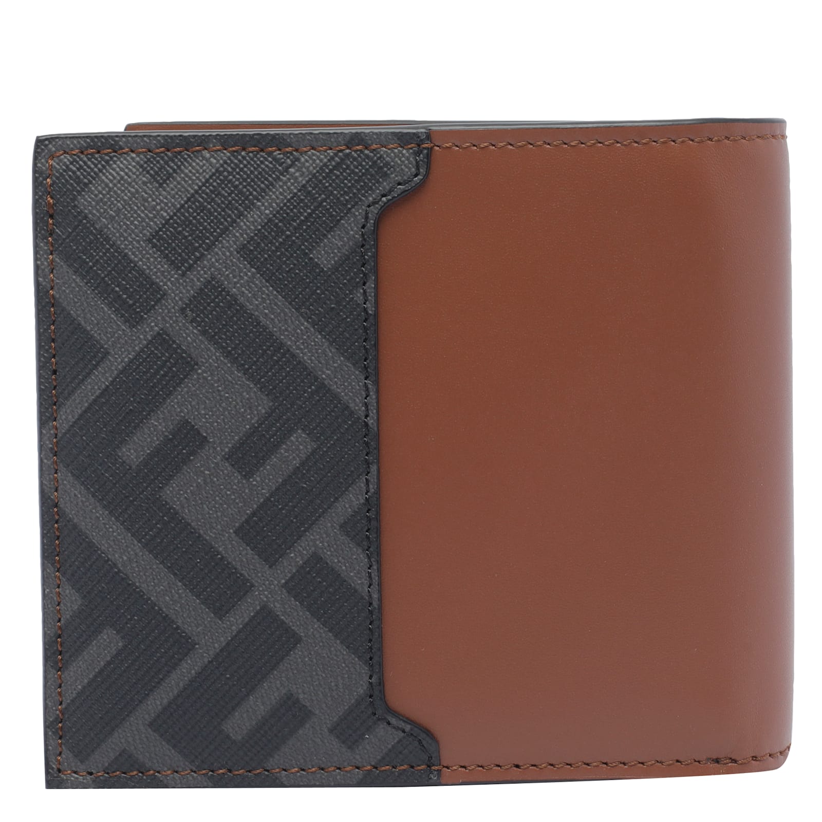Fendi Portafoglio In Pelle Caramello Uomo