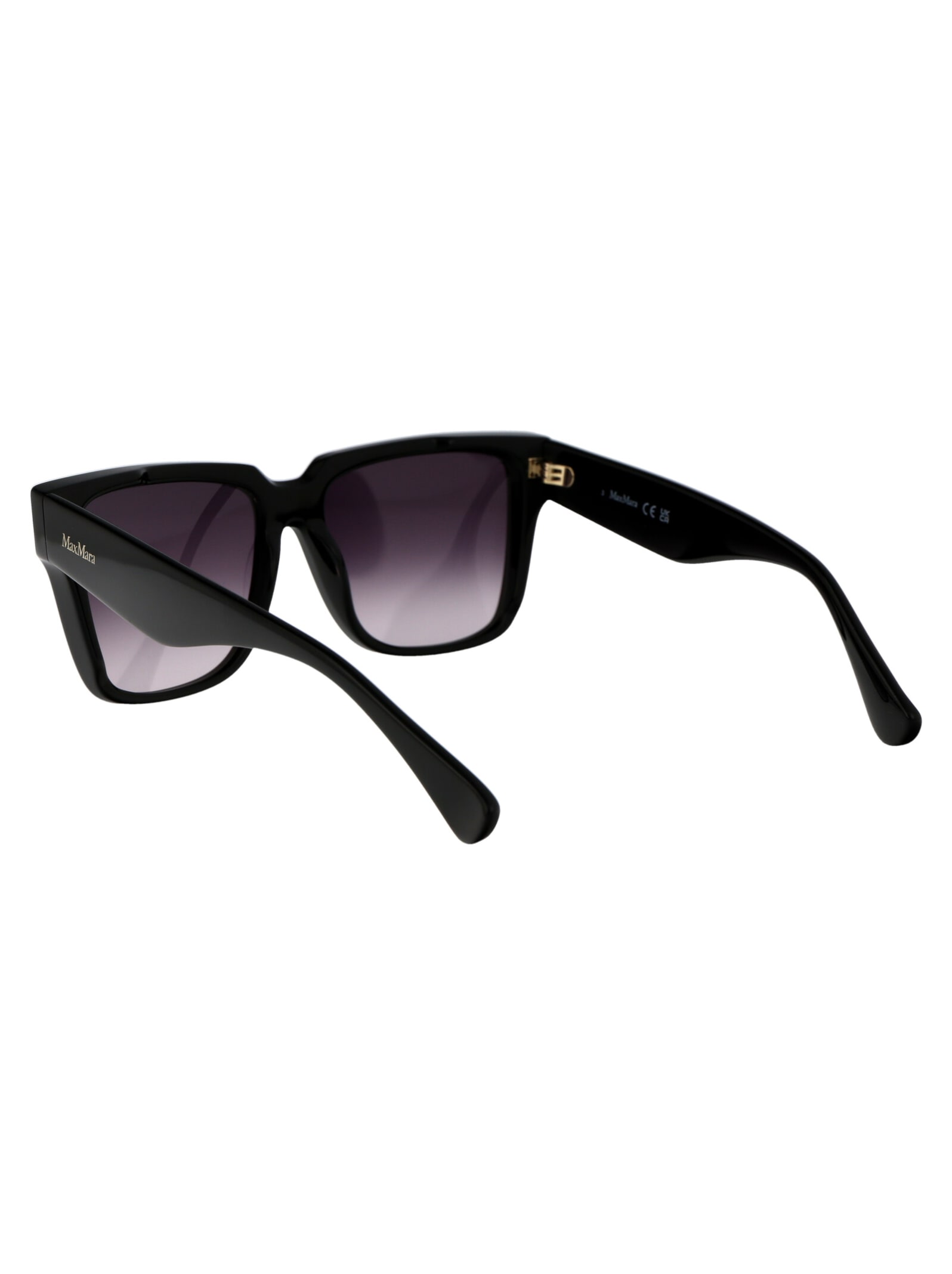 Shop Max Mara Glimpse2 Sunglasses In 01b Nero Lucido/fumo Grad