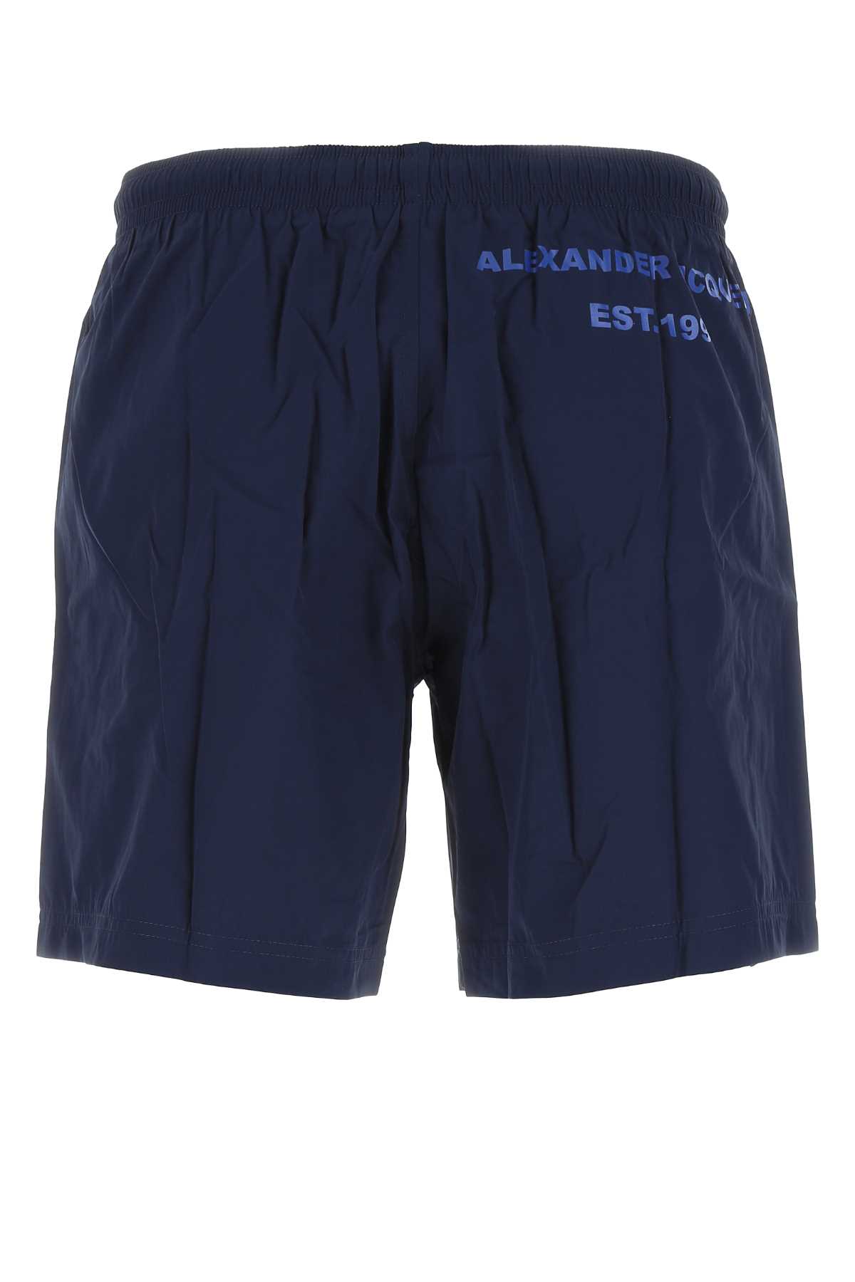 Alexander Mcqueen Midnight Blue Nylon Swimming Shorts In 4168