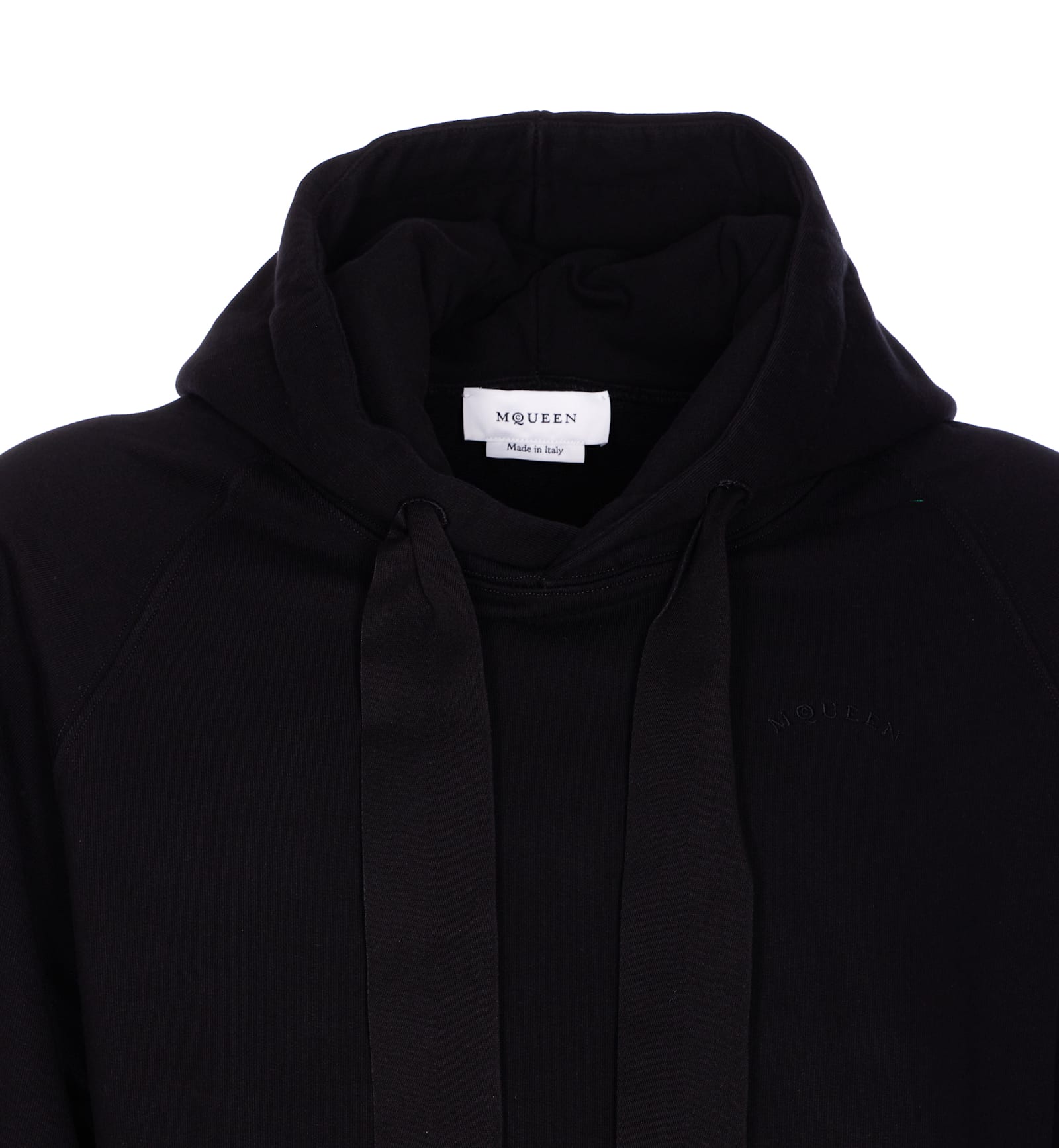 Alexander Mcqueen Hoodie With Drawstring Hood And Kangaroo Pocket In Black