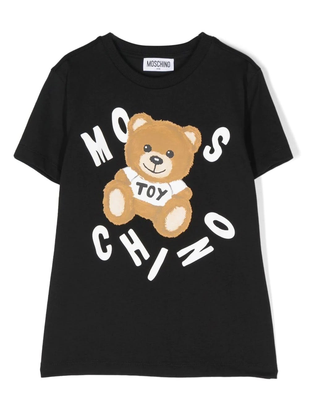 MOSCHINO BLACK T-SHIRT WITH MOSCHINO TEDDY BEAR DESTRUCTURED