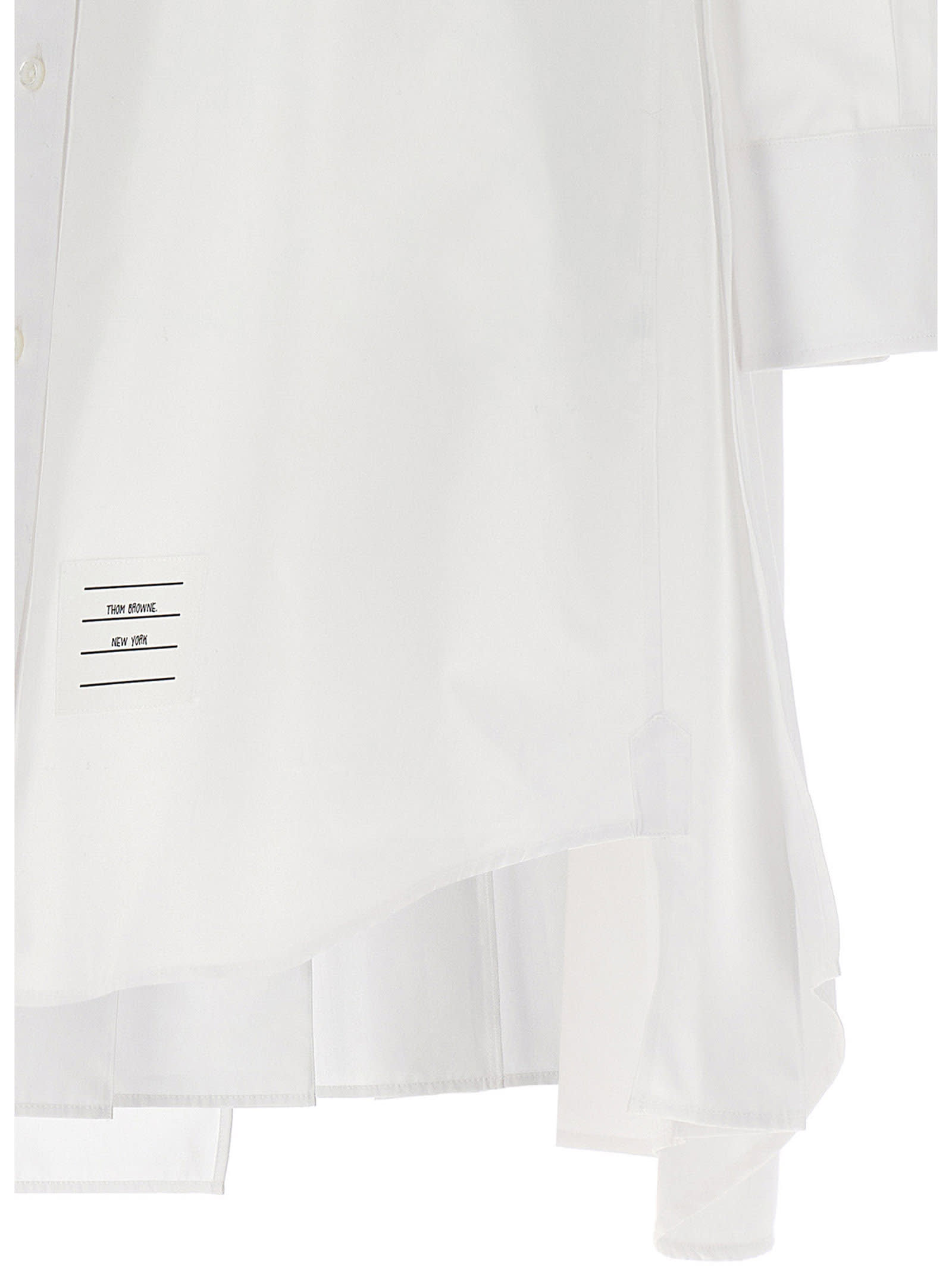 Shop Thom Browne Shirt Dress In White