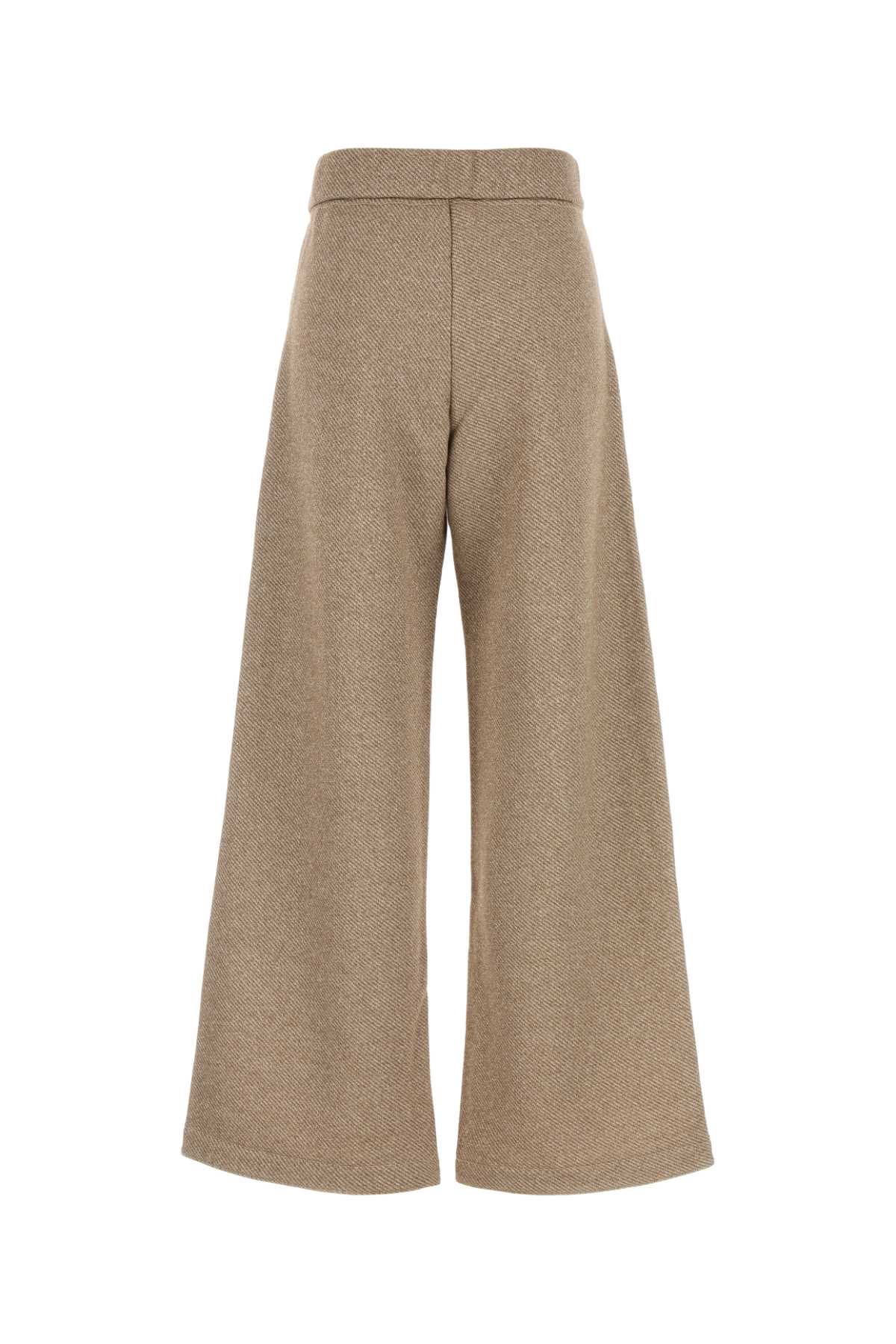 Max Mara Wide-leg Pant In Cotton Blend With Lurex In Cammello
