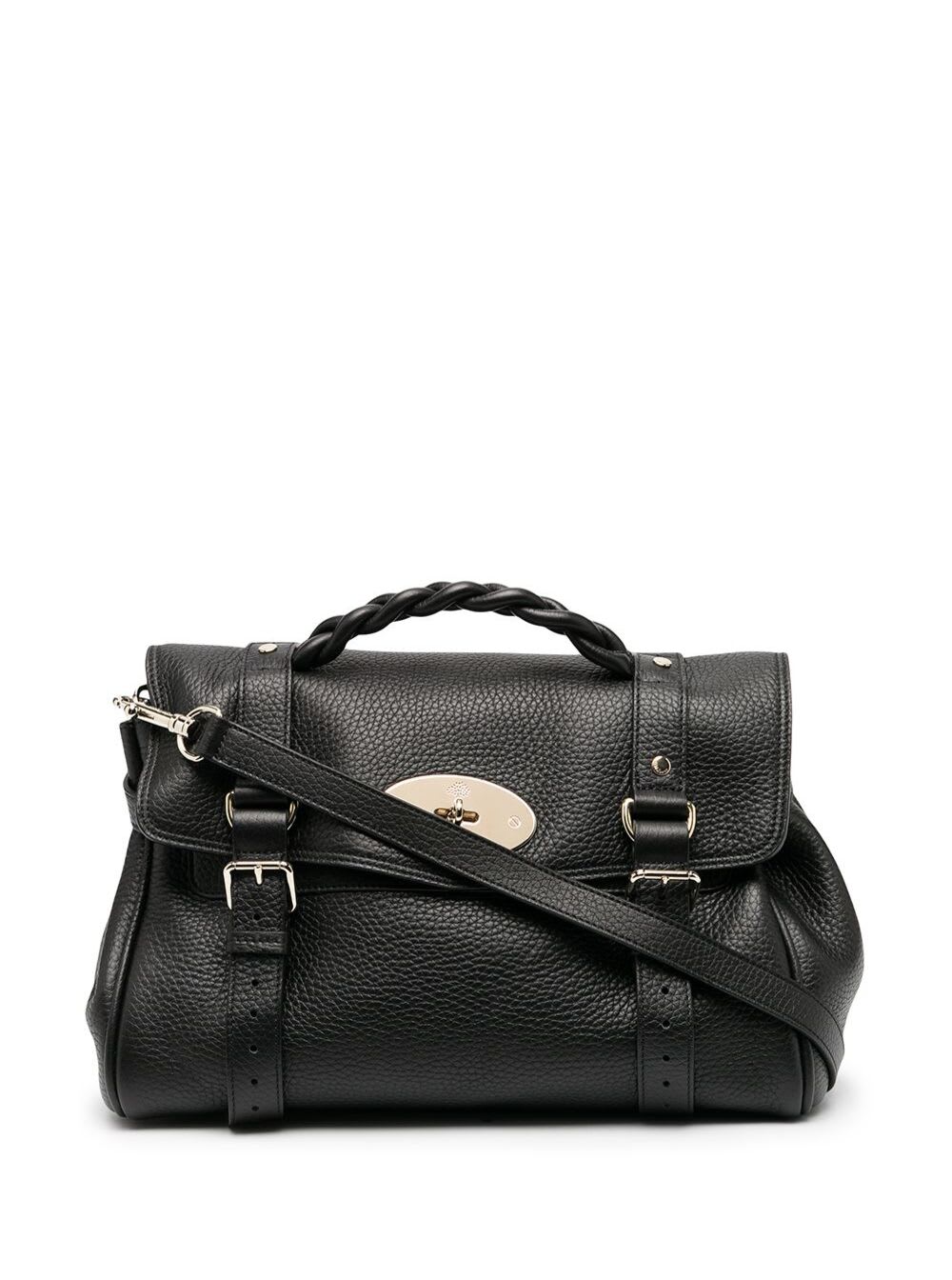 Shop Mulberry Alexa Heavy Leather Crossbody Bag In Black