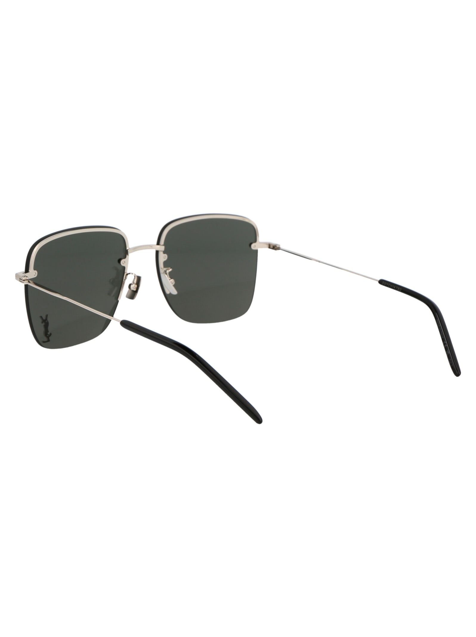 Saint Laurent Silver Silver Grey Metal Sunglasses