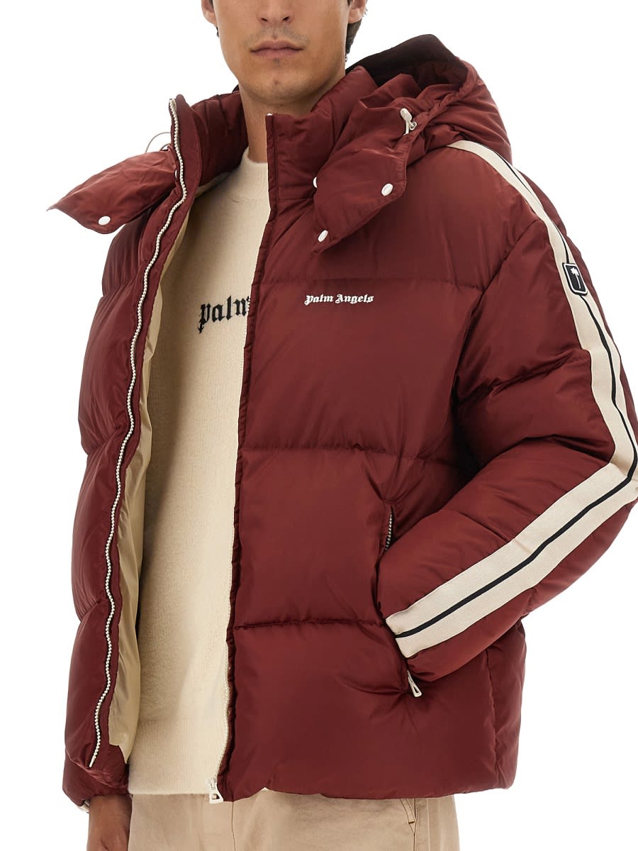 Shop Palm Angels Down Jacket With Print In Multicolour