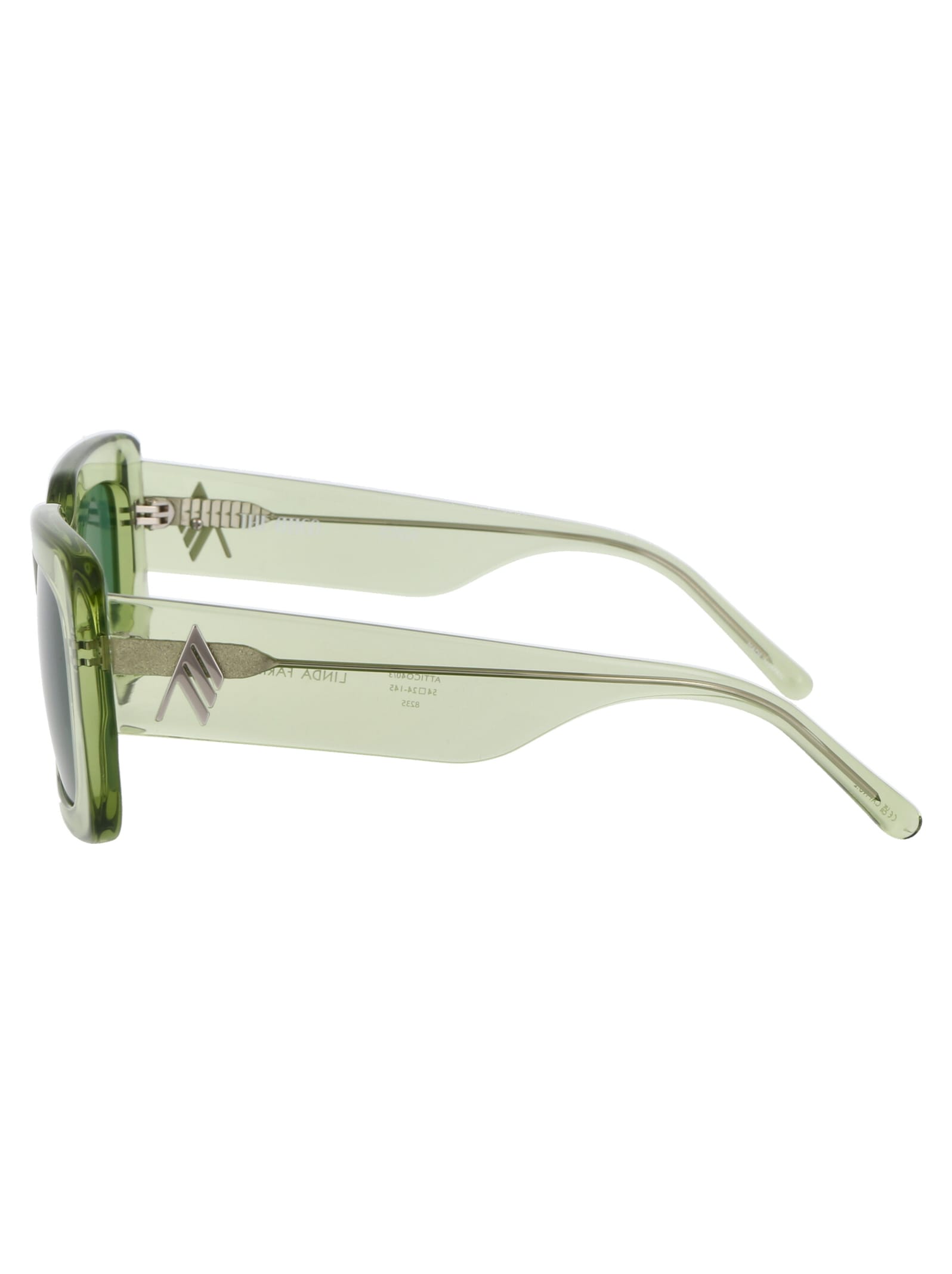 Shop Attico Jorja Sunglasses In Lime/silver/green