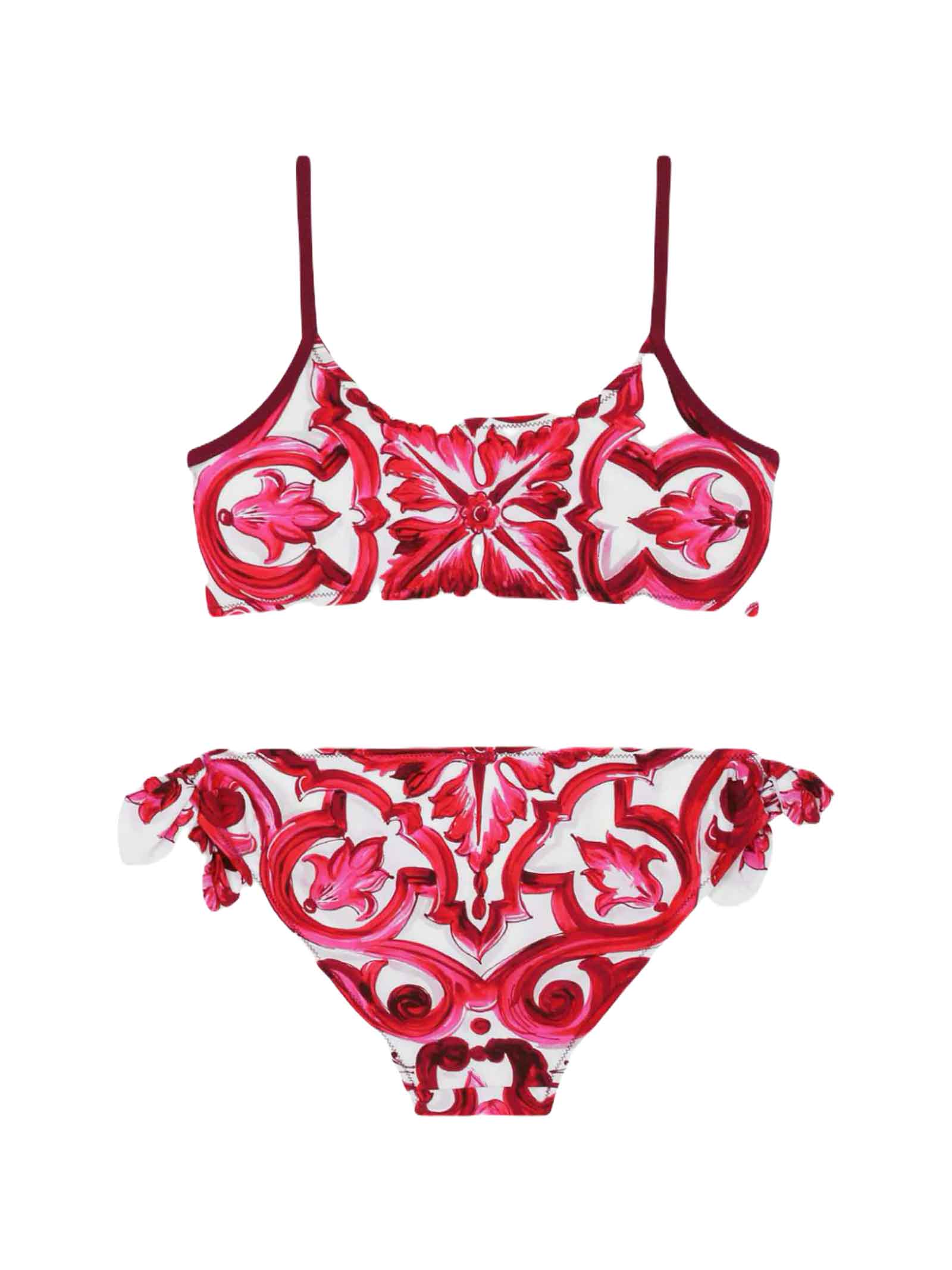 Shop Dolce & Gabbana White/red Bikini Girl In Bianco