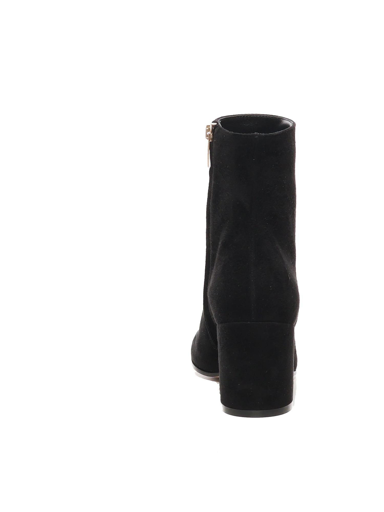 Gianvito Rossi Joelle Suede Block-heel Booties In Black
