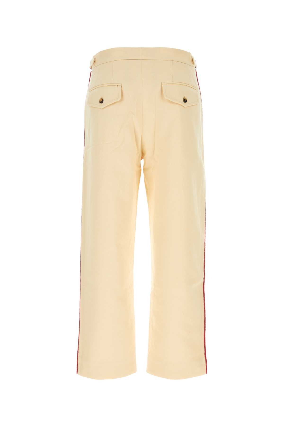 Shop Bode Ivory Cotton Pant In Redcream