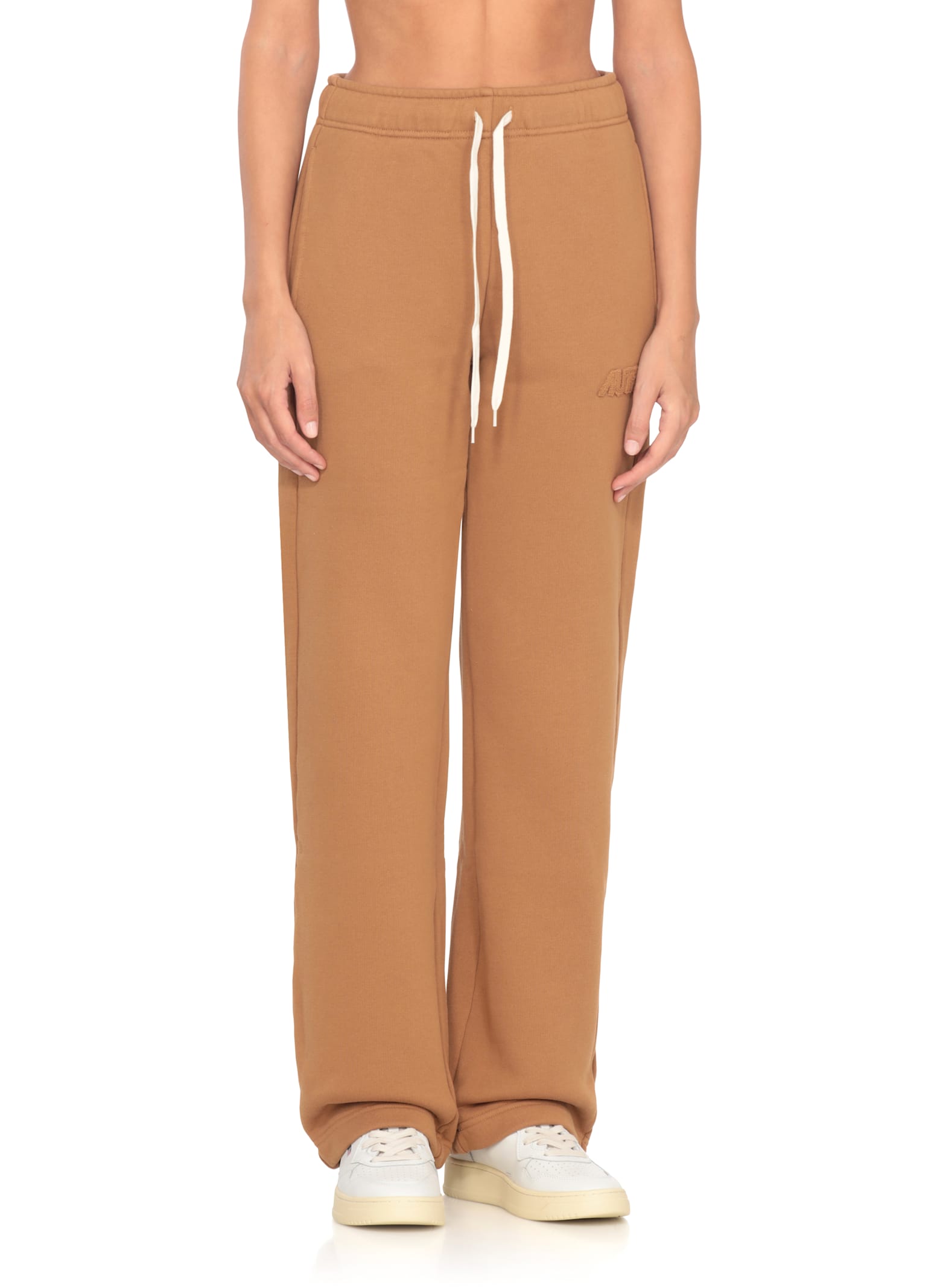 Autry Elastic Waistband Relaxed Fit Side Pockets Trousers In Brown
