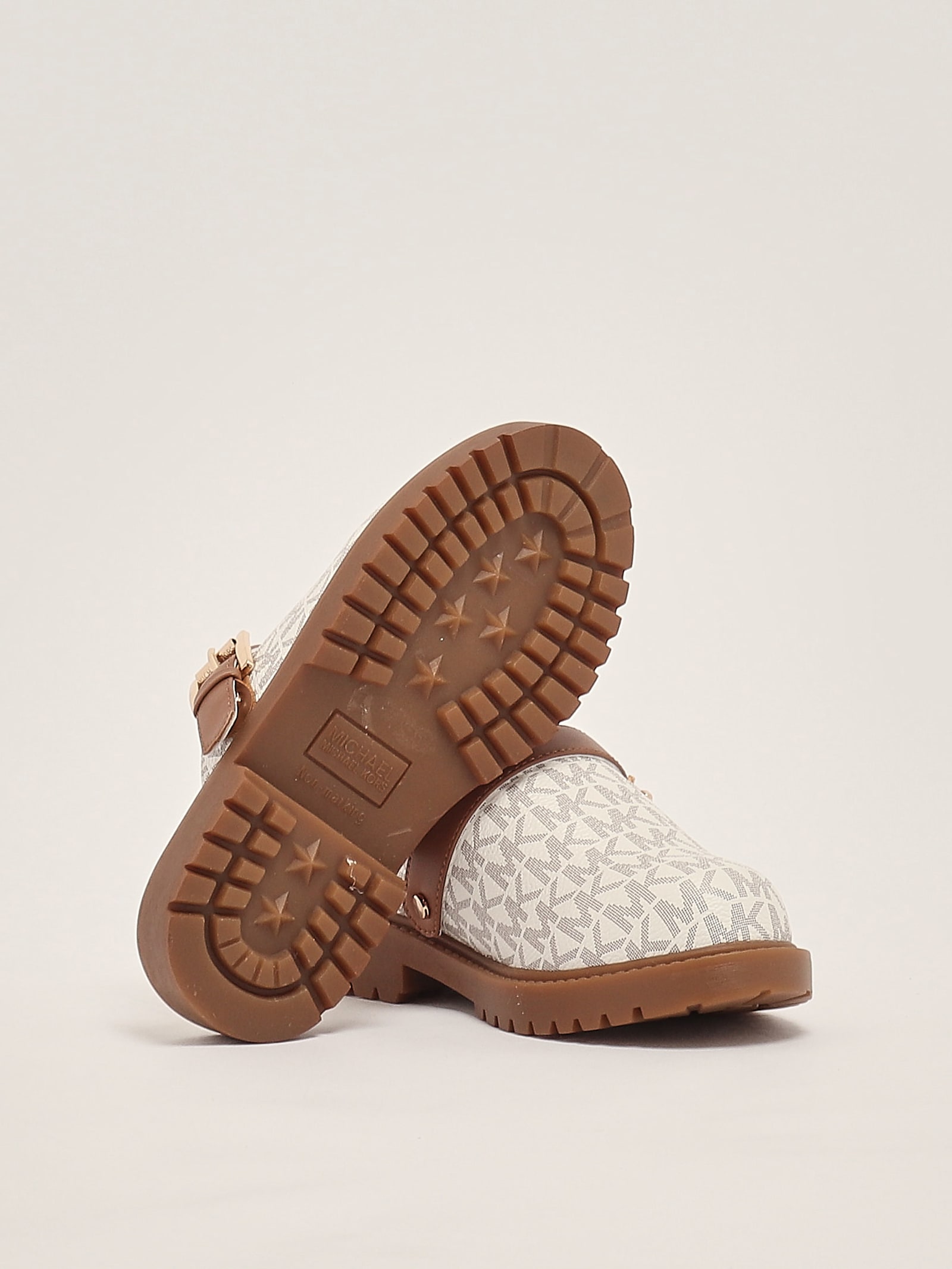 Michael Kors Monogram Sandals In Neutral