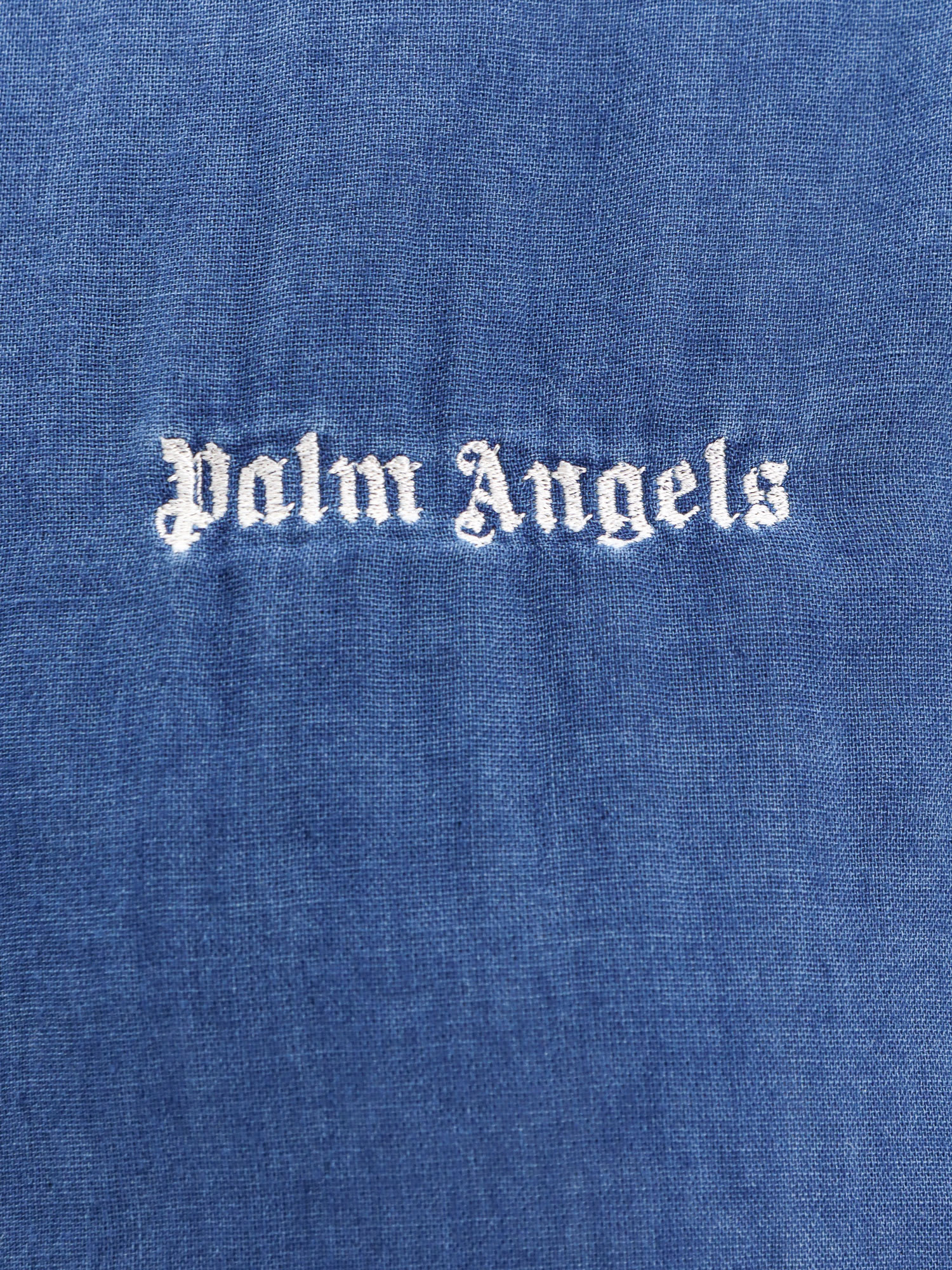 Shop Palm Angels Sweatshirt In Indigo Blue Off White (blue)