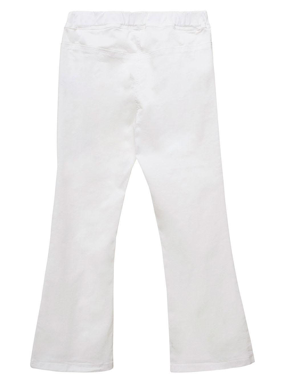 Shop Il Gufo White Trousers With Elastic Waistband In Cotton Girl