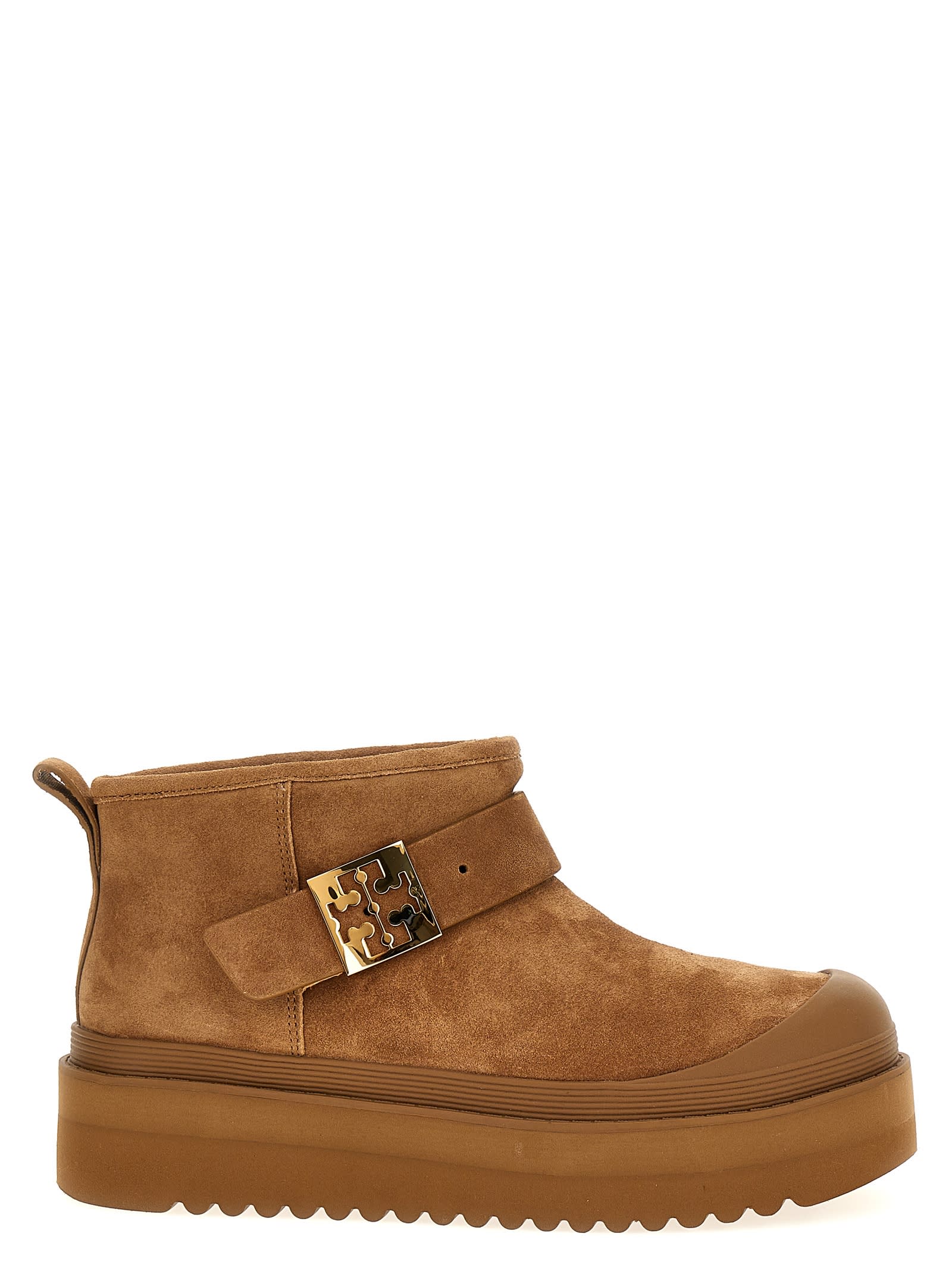 mellow Shearling Platform Ankle Boots