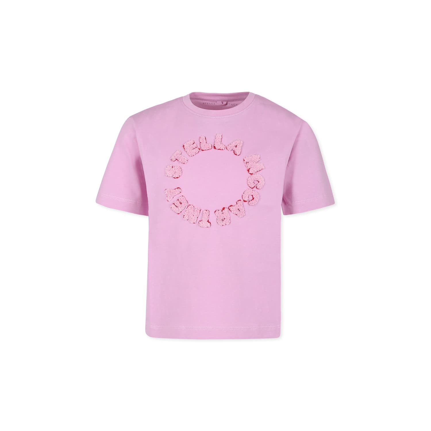 Shop Stella Mccartney Pink T-shirt For Girl With Logo