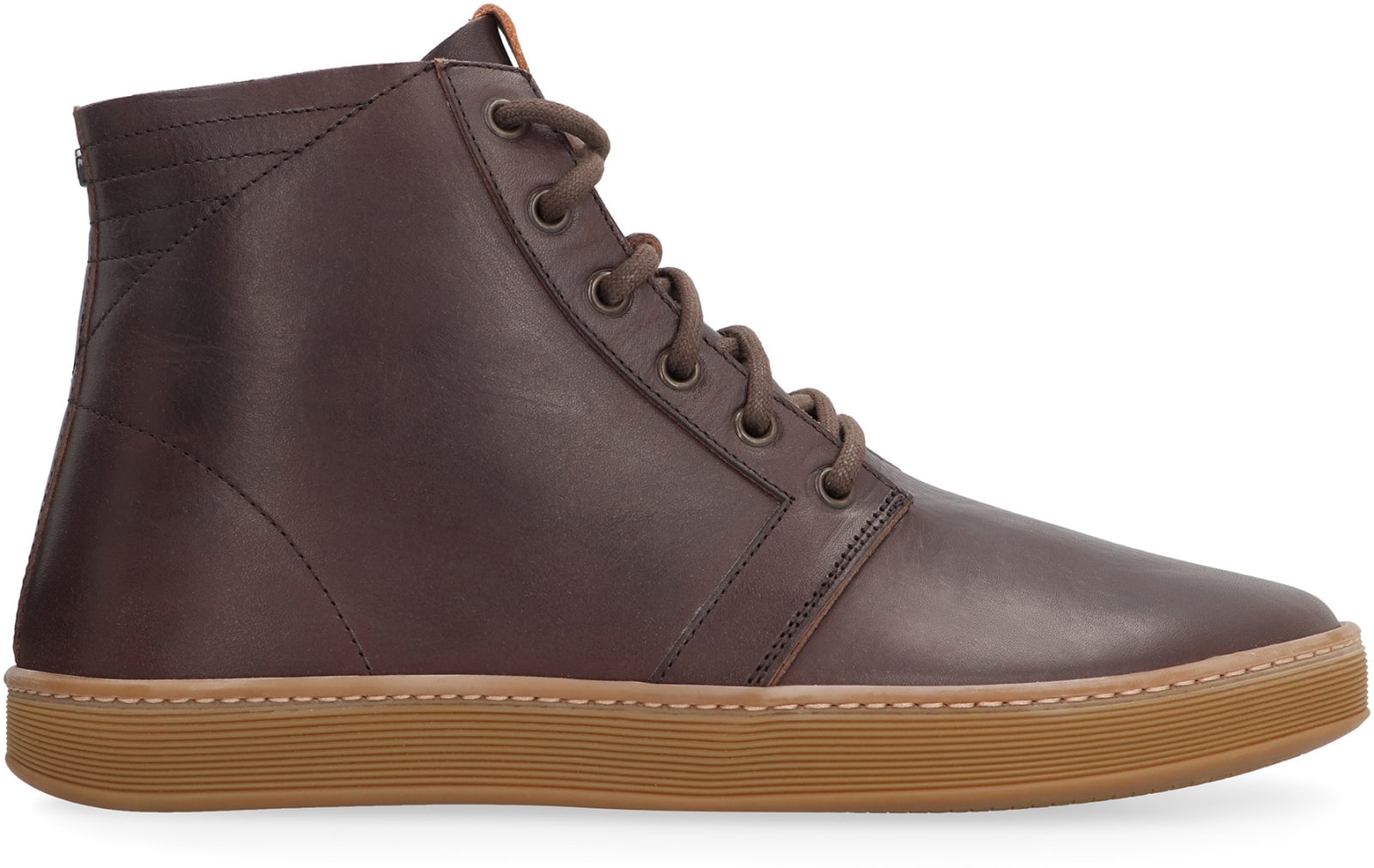 Shop Volta Leather High-top Sneakers In Brown