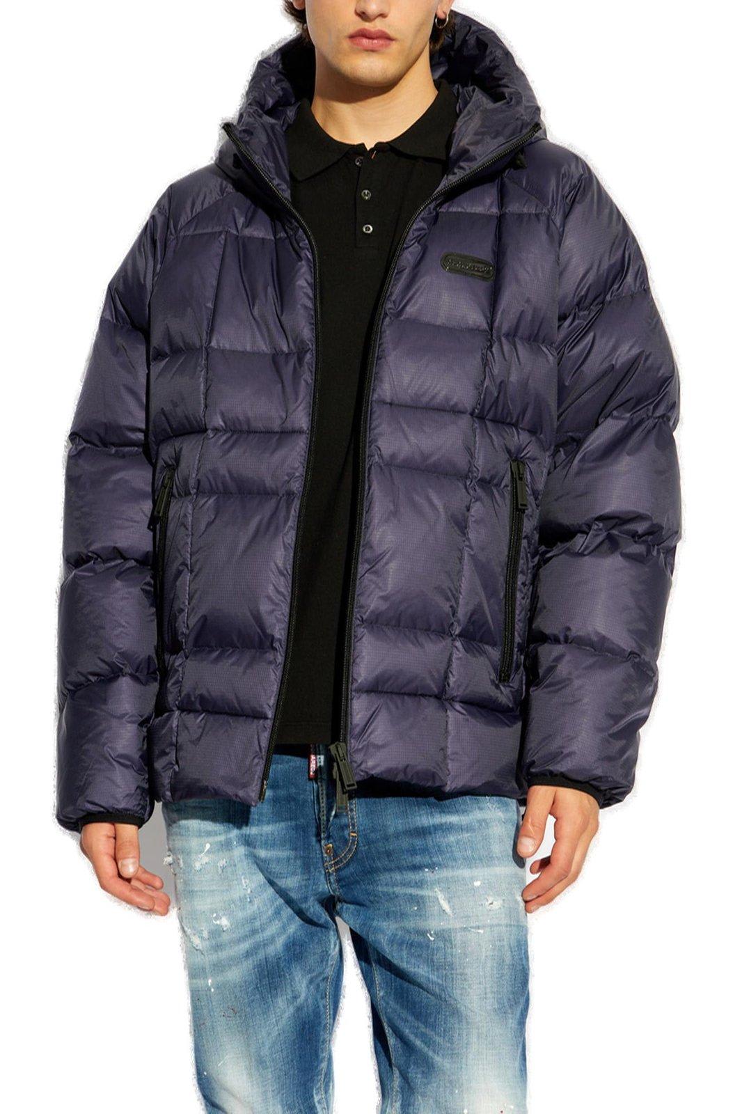 Shop Dsquared2 Hooded Down Jacket In Multicolour