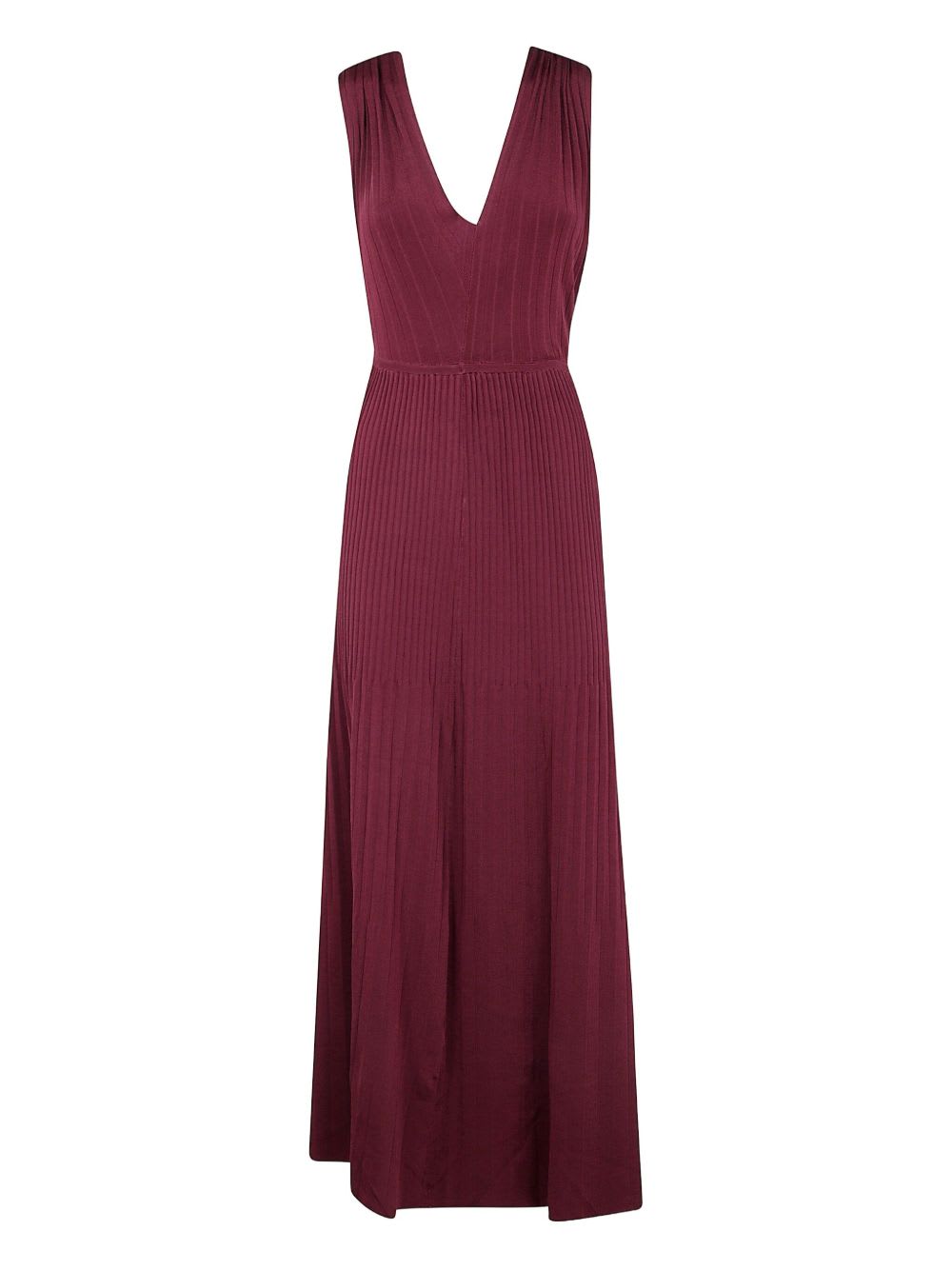 Twinset Ribbed Knit Dress Burgundy In Burgundy