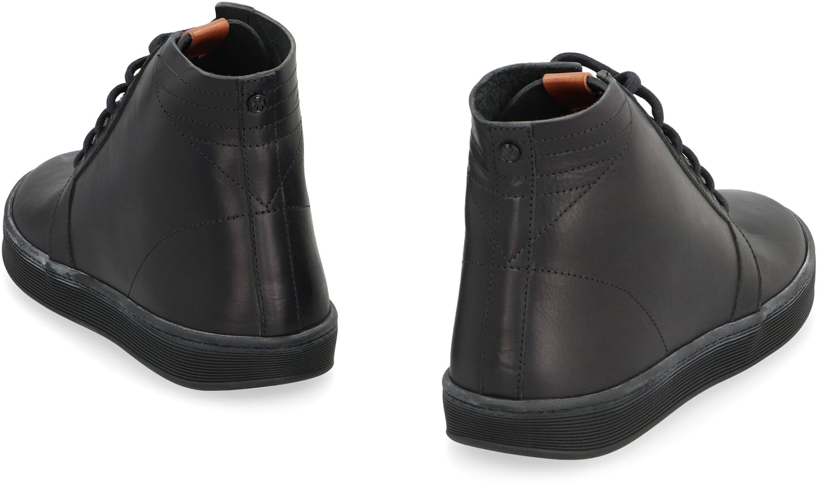 Volta Leather Desert Boots In Black