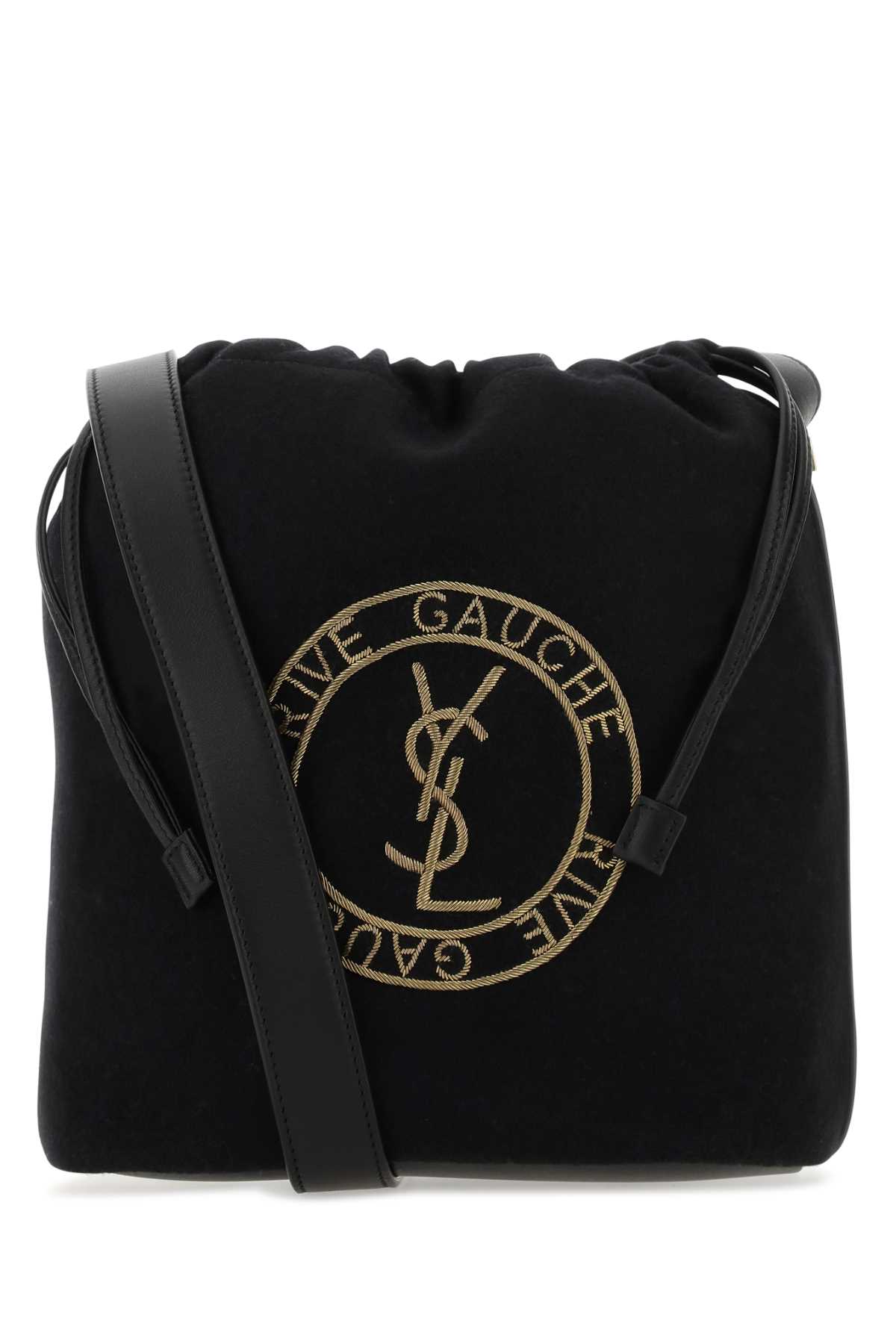 Saint Laurent Black Felt Rive De Gauche Bucket Bag