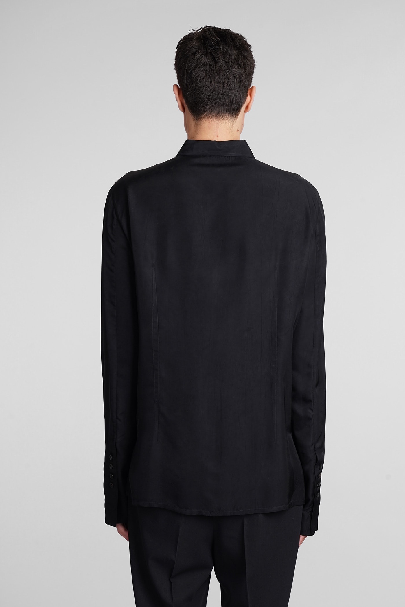 Shop Sapio N16 Shirt In Black Polyamide Polyester