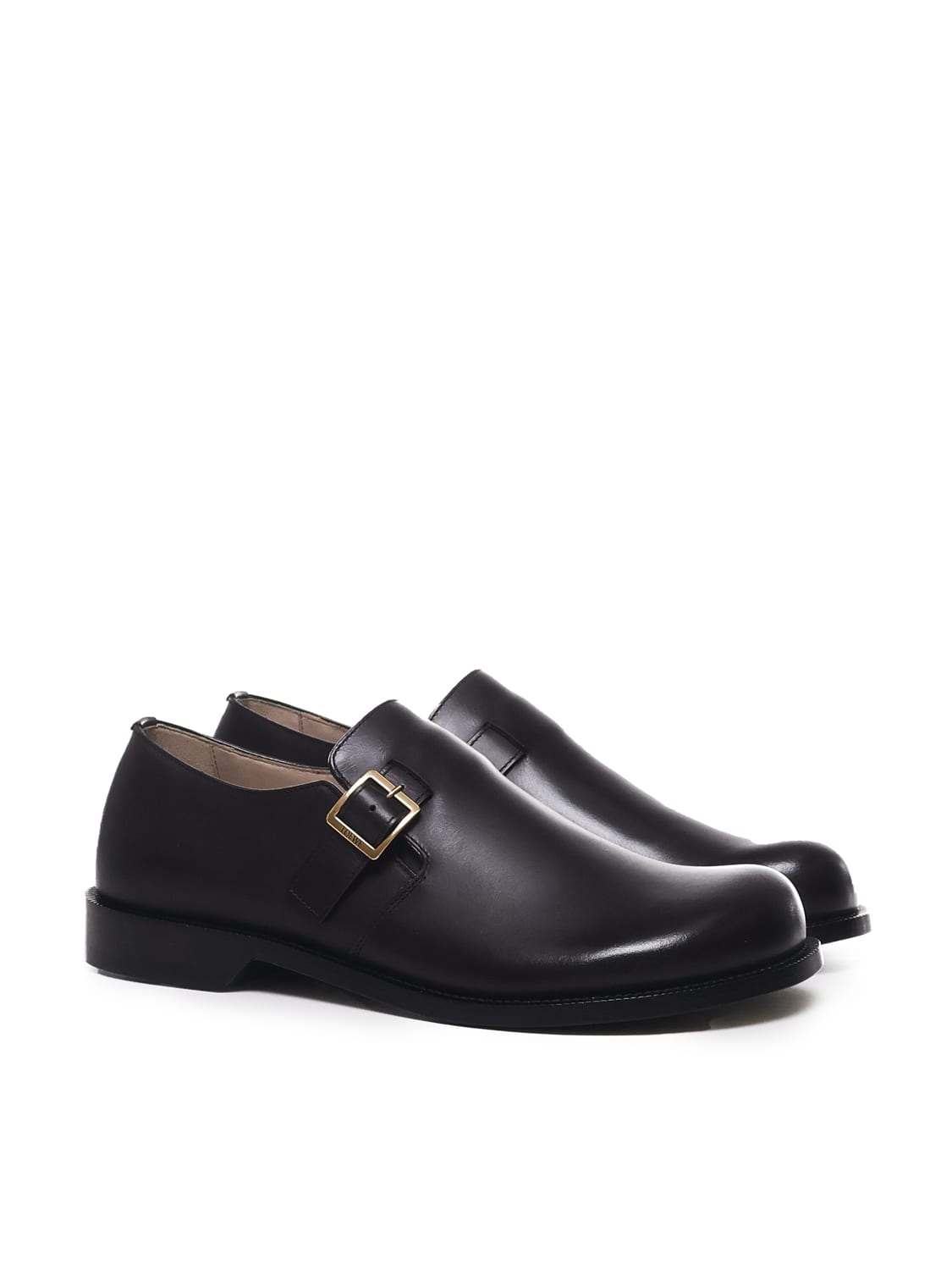 Shop Loewe Campo Buckle Derby In Calfskin In Black