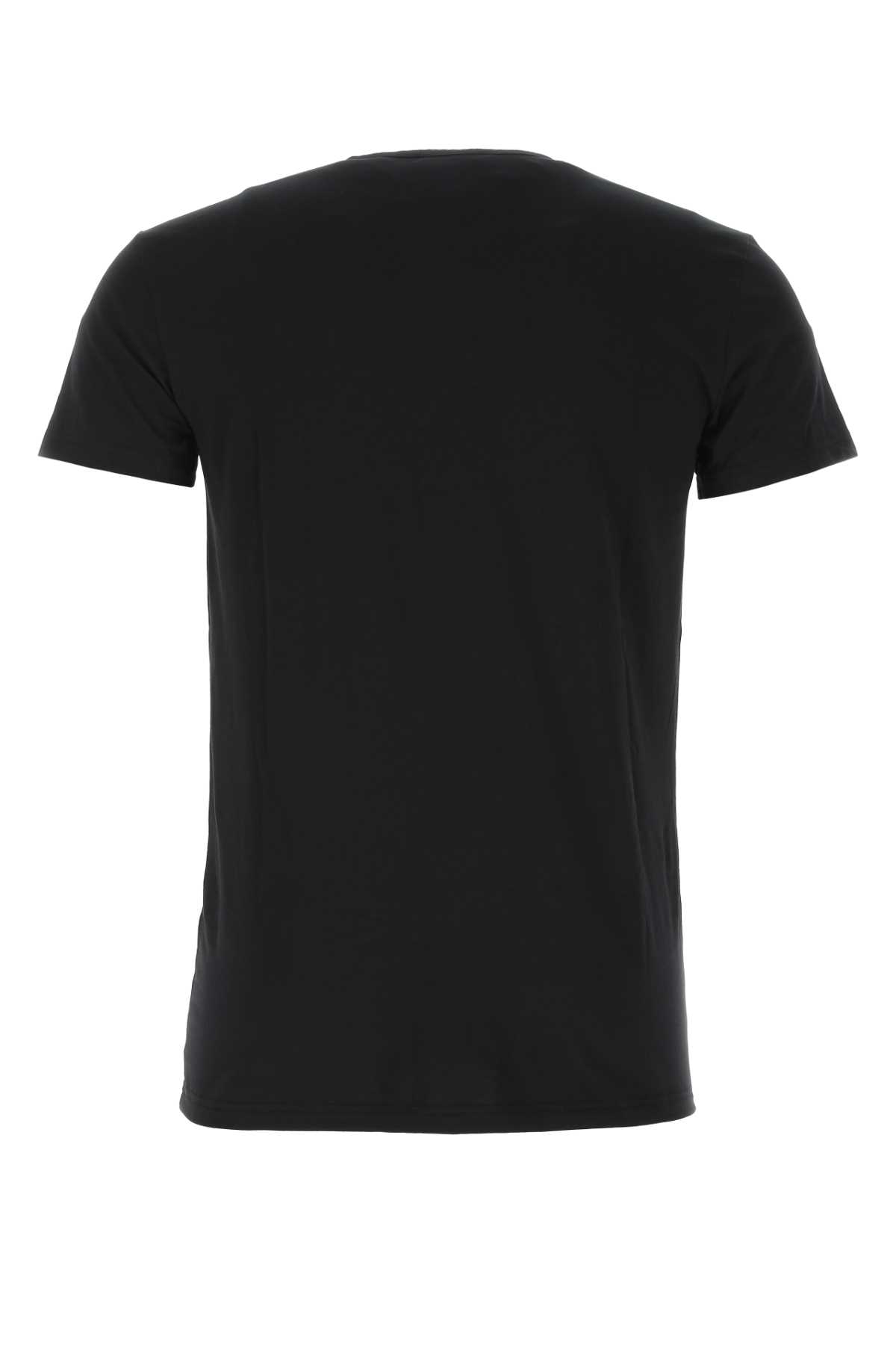 Versace Black Stretch Cotton T-shirt