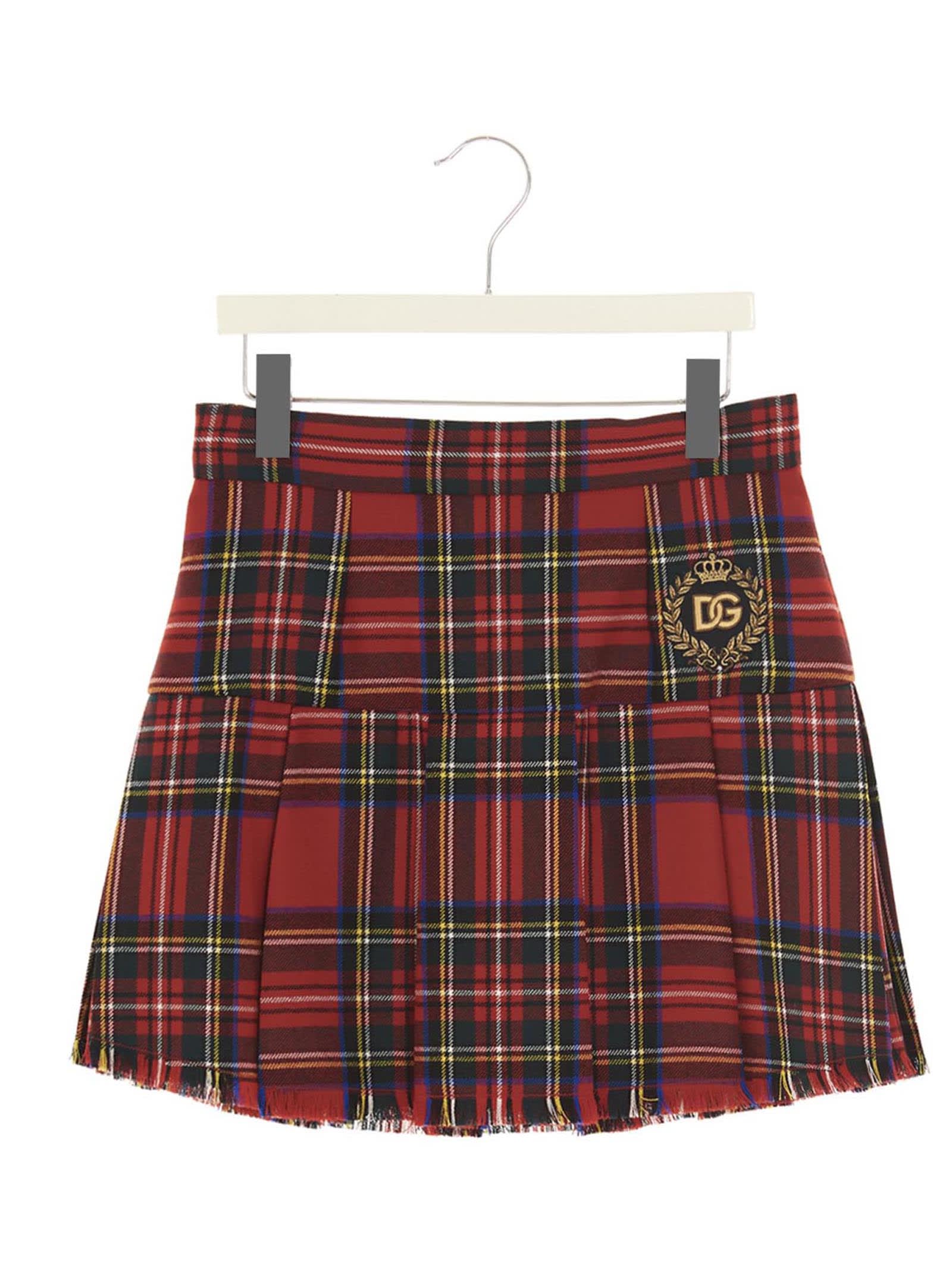 Dolce & Gabbana Tartan Logo Skirt