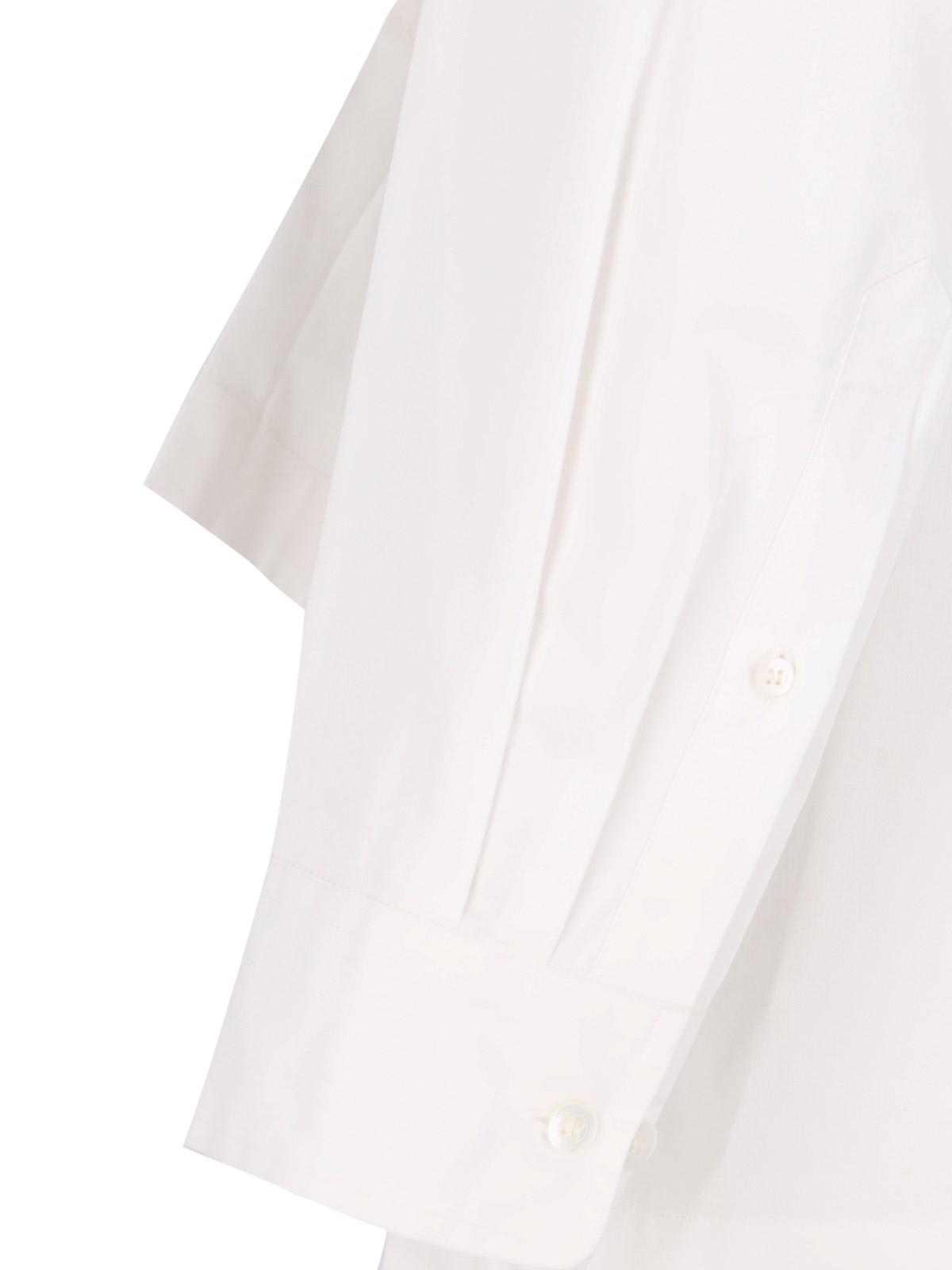 Shop Dries Van Noten Oversized Shirt With Rhinestones In White