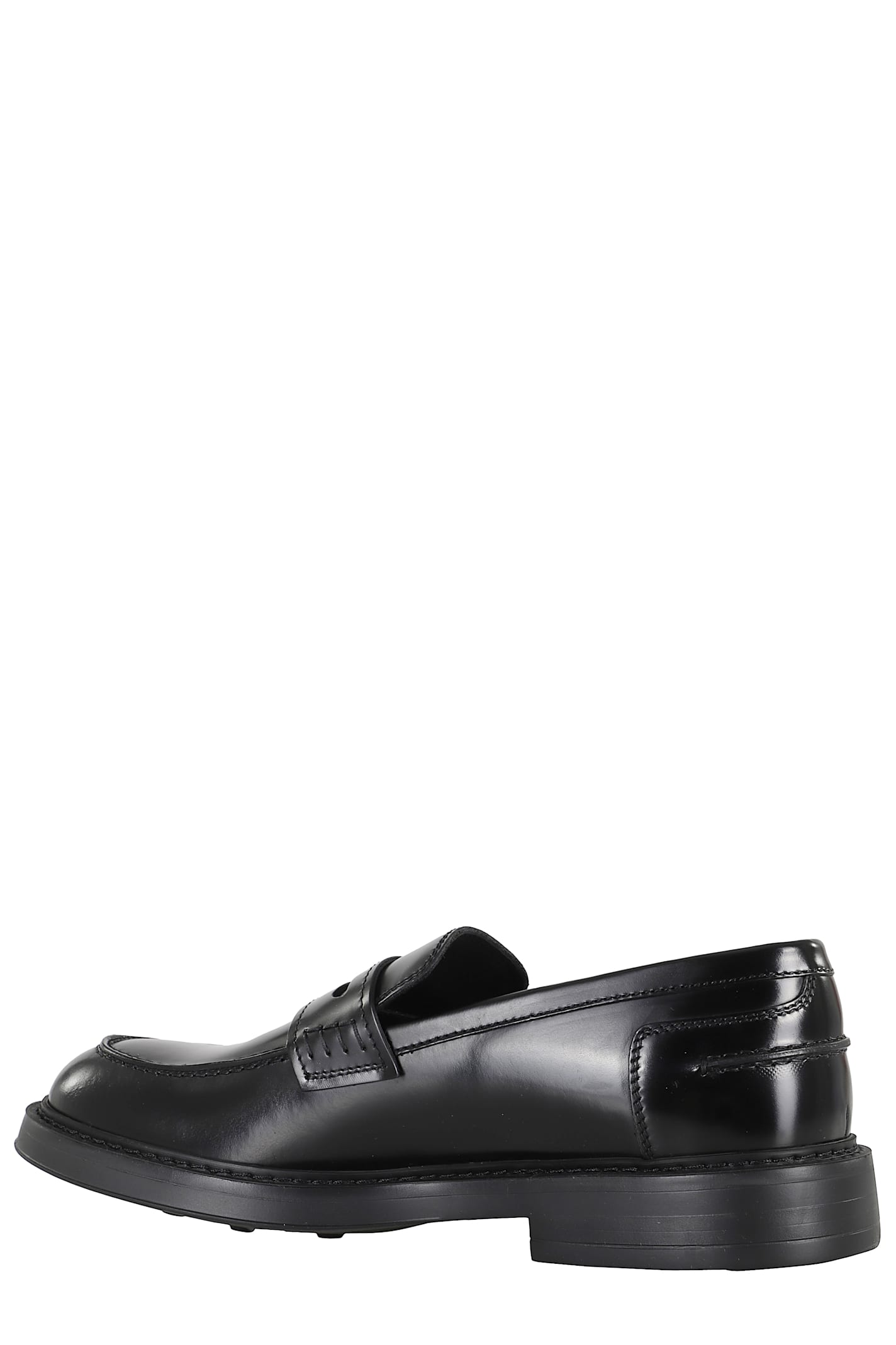 Doucal's Adler Black Slip-on Loafers In Smooth Leather Man In Black