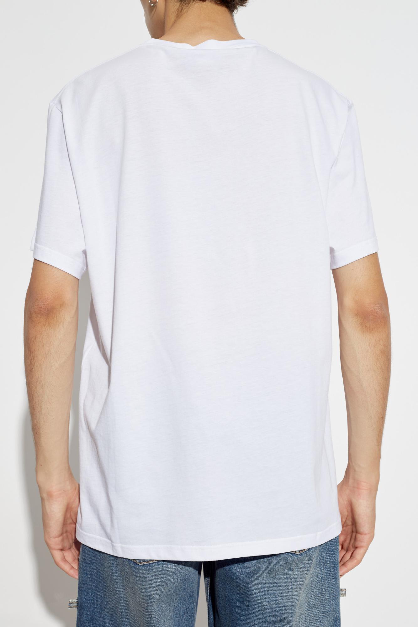 Shop Alexander Mcqueen T-shirt With Logo In Bianco E Nero