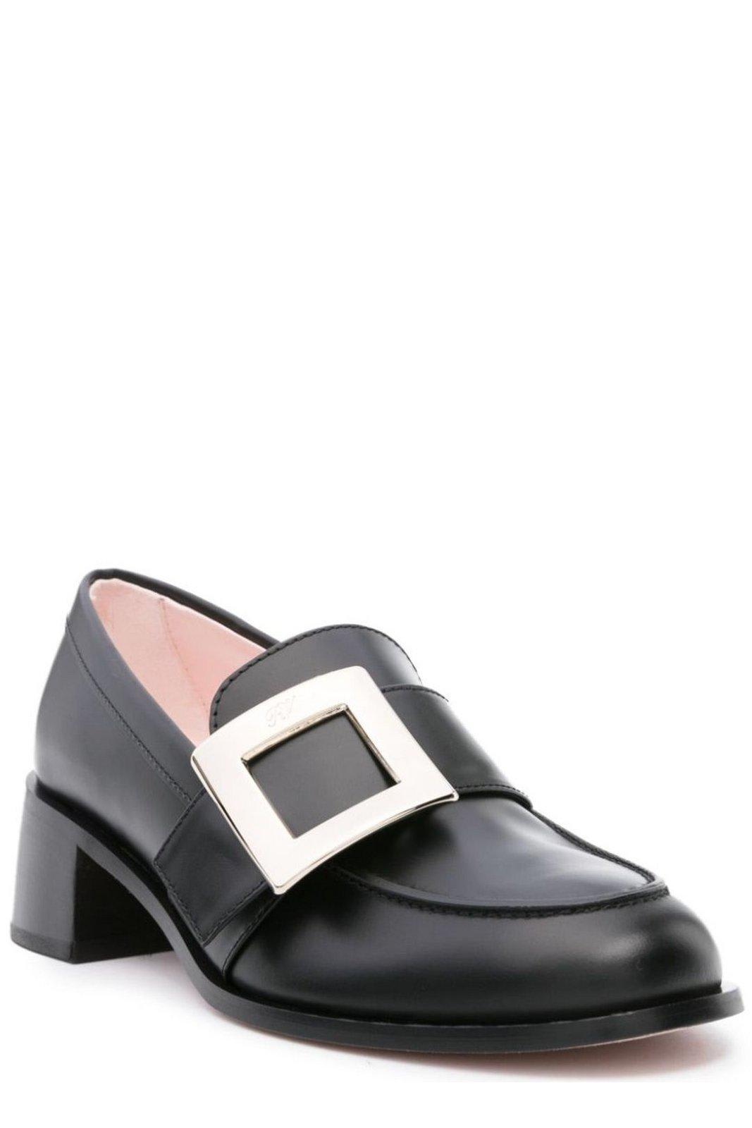 Roger Vivier Viv Rangers Buckled Patent-leather Loafers In Black