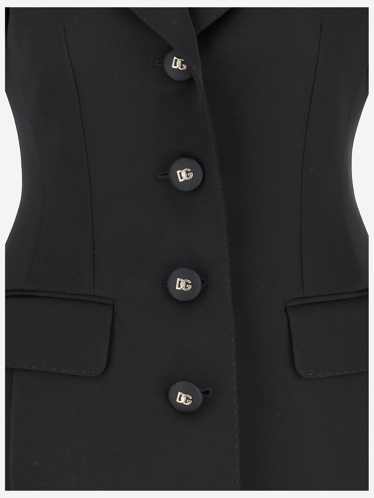 Dolce & Gabbana Dolce Single Breasted Wool Jacket In Black