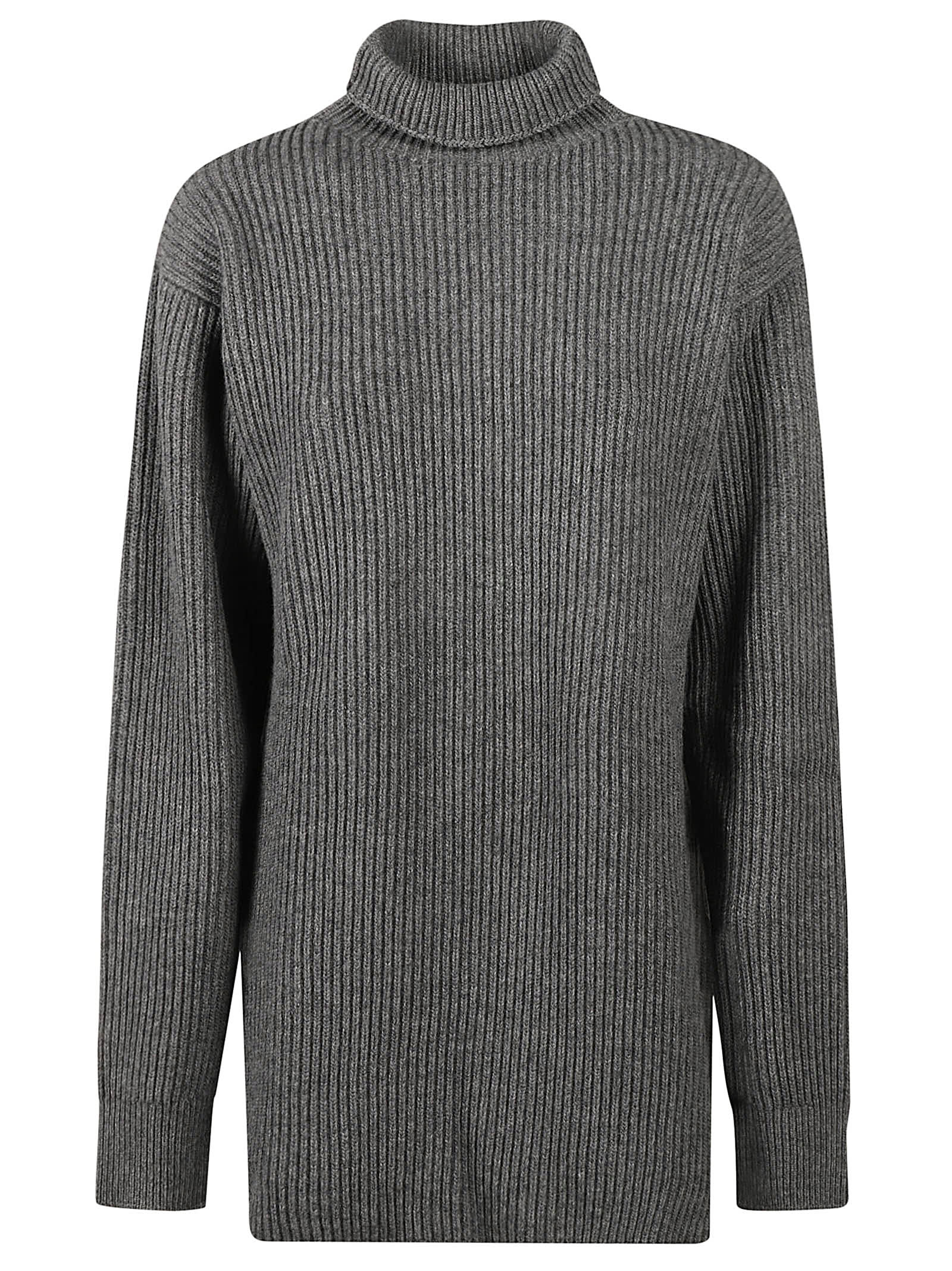 Shop Jil Sander Ribbed Sweater In Silver/grey