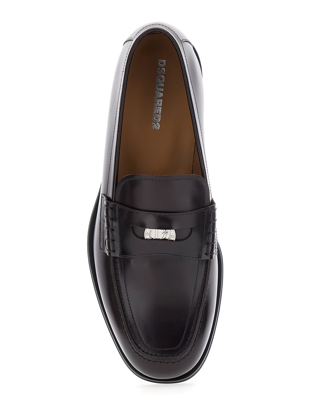 Dsquared2 Black Loafers With Logo Plaque On The Front And Logo Lettering On The Heel In Leather Man In Black